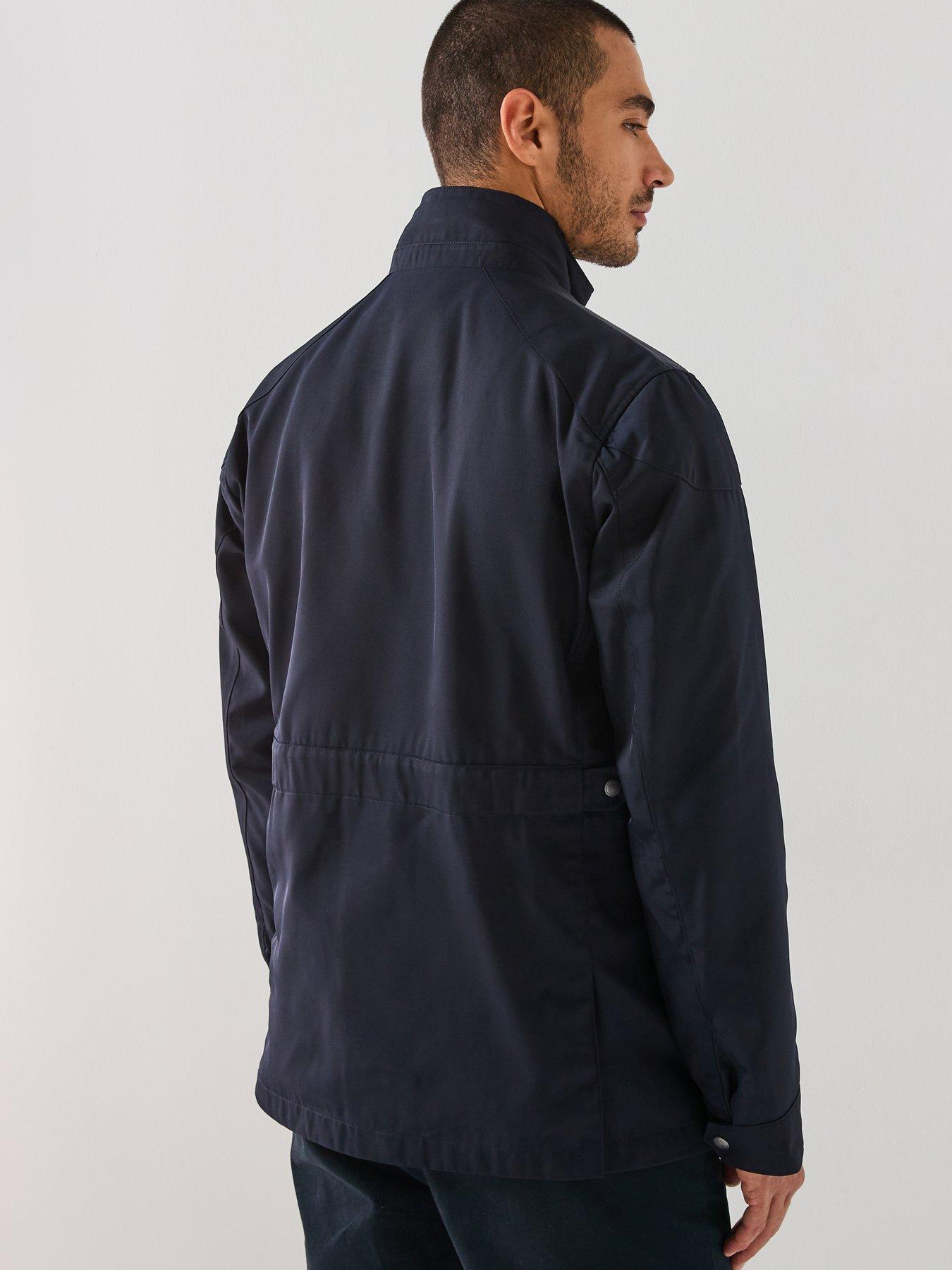 hackett-velospeed-mid-length-jacket-navystillFront