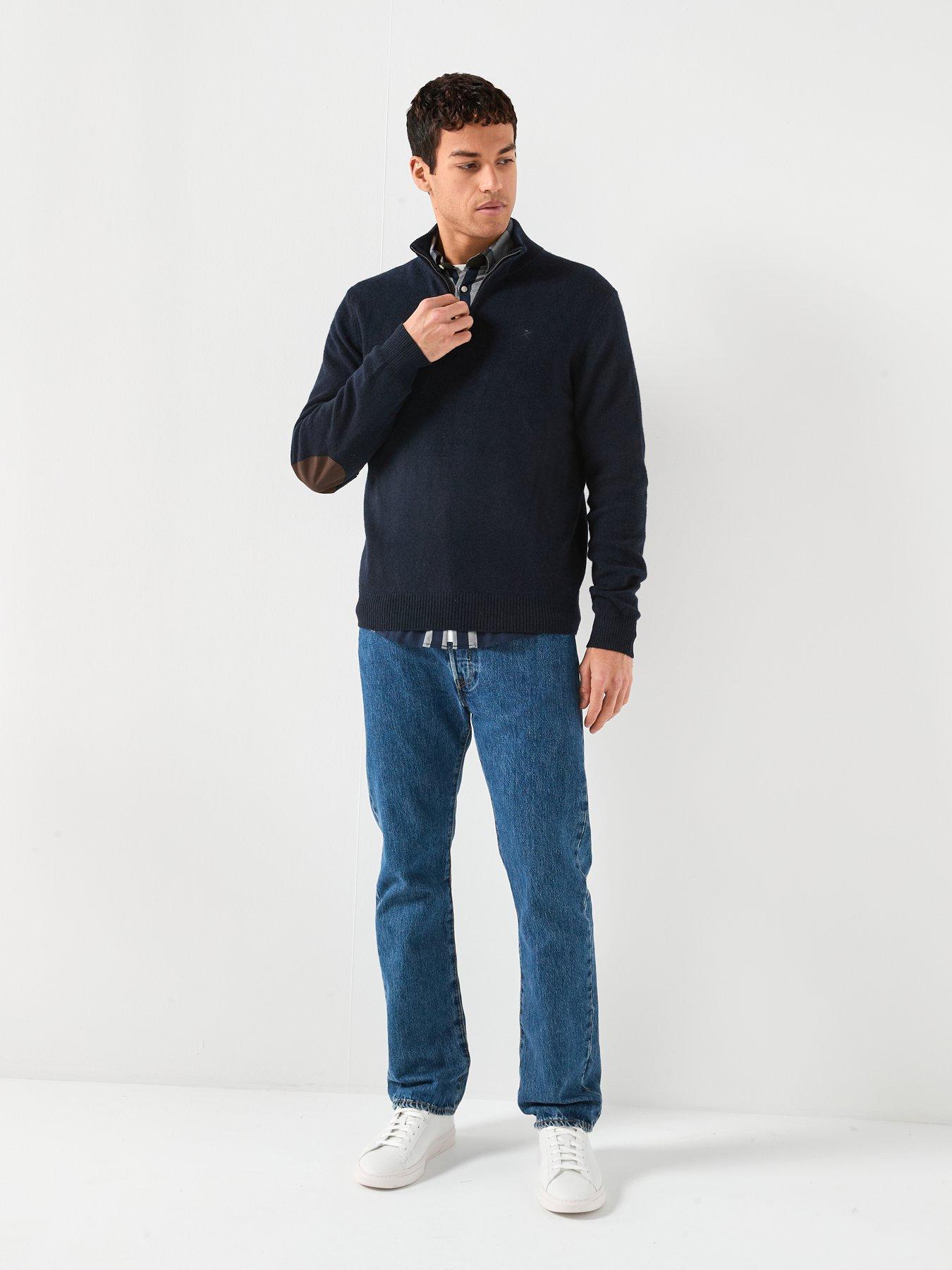 hackett-lambswool-half-zip-knitted-jumper-navyback