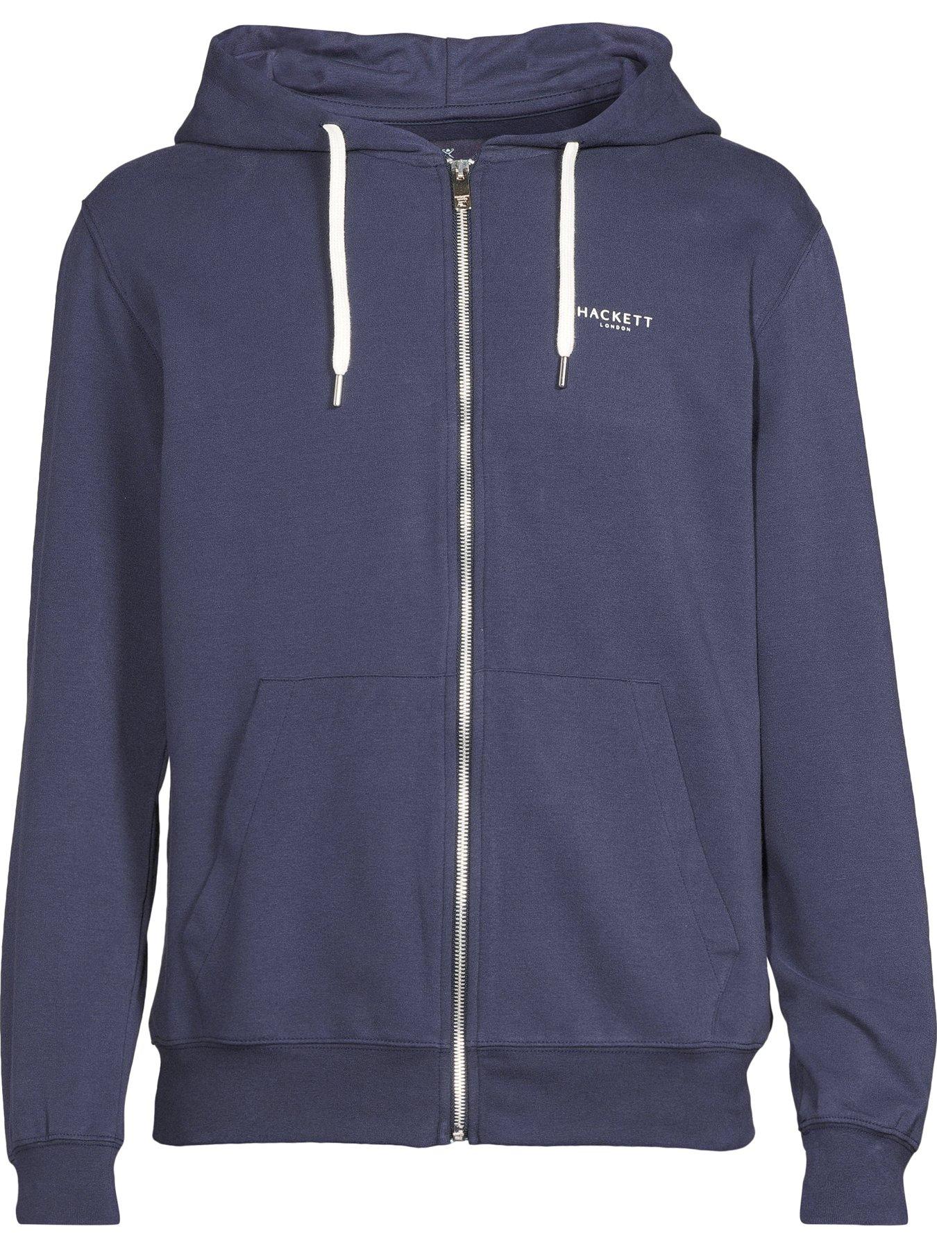 Image 6 of 6 of Hackett Brushed Cotton Zip Hoodie - Navy