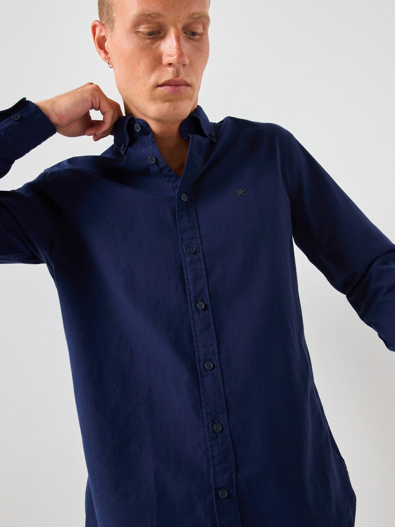 hackett-garment-dye-plain-oxford-shirt-navyoutfit