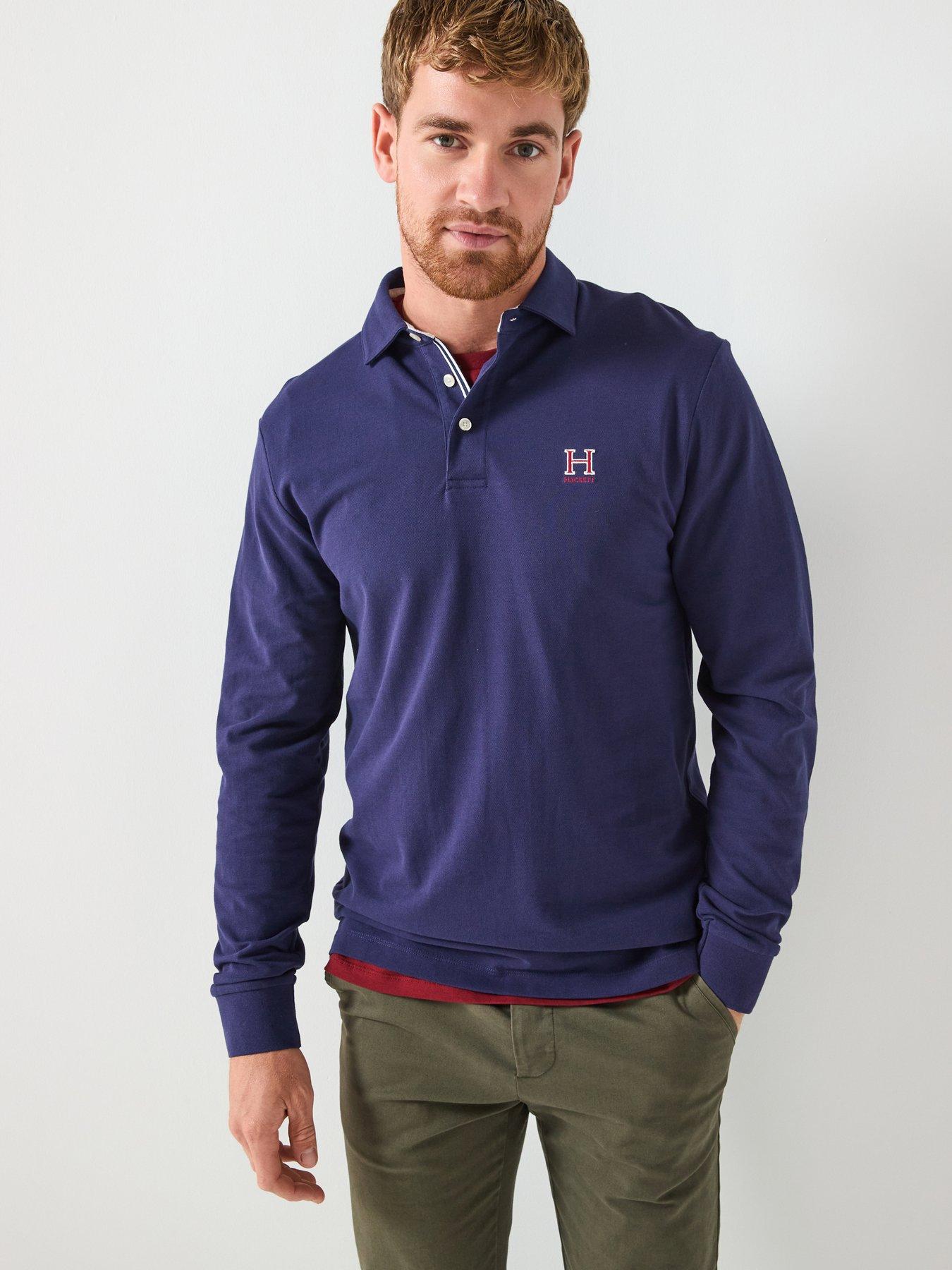 Hackett Heritage H Long Long Sleeve Polo Shirt - Navy