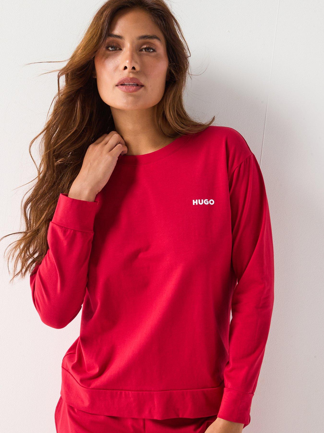 hugo-logo-pyjama-shirt-red