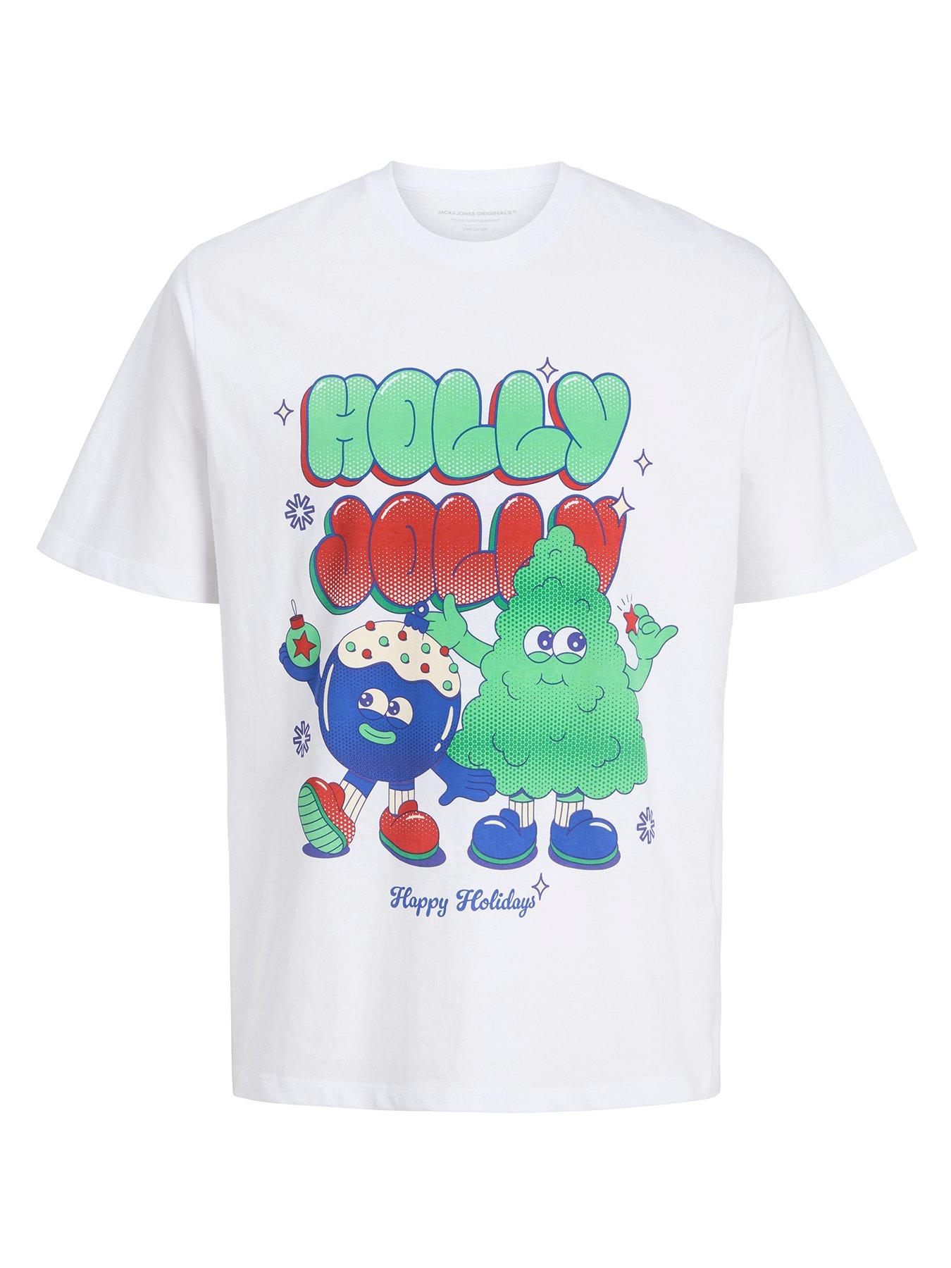 Jack & Jones Junior Boys Christmas Cartoon Short Sleeve T-shirt - White