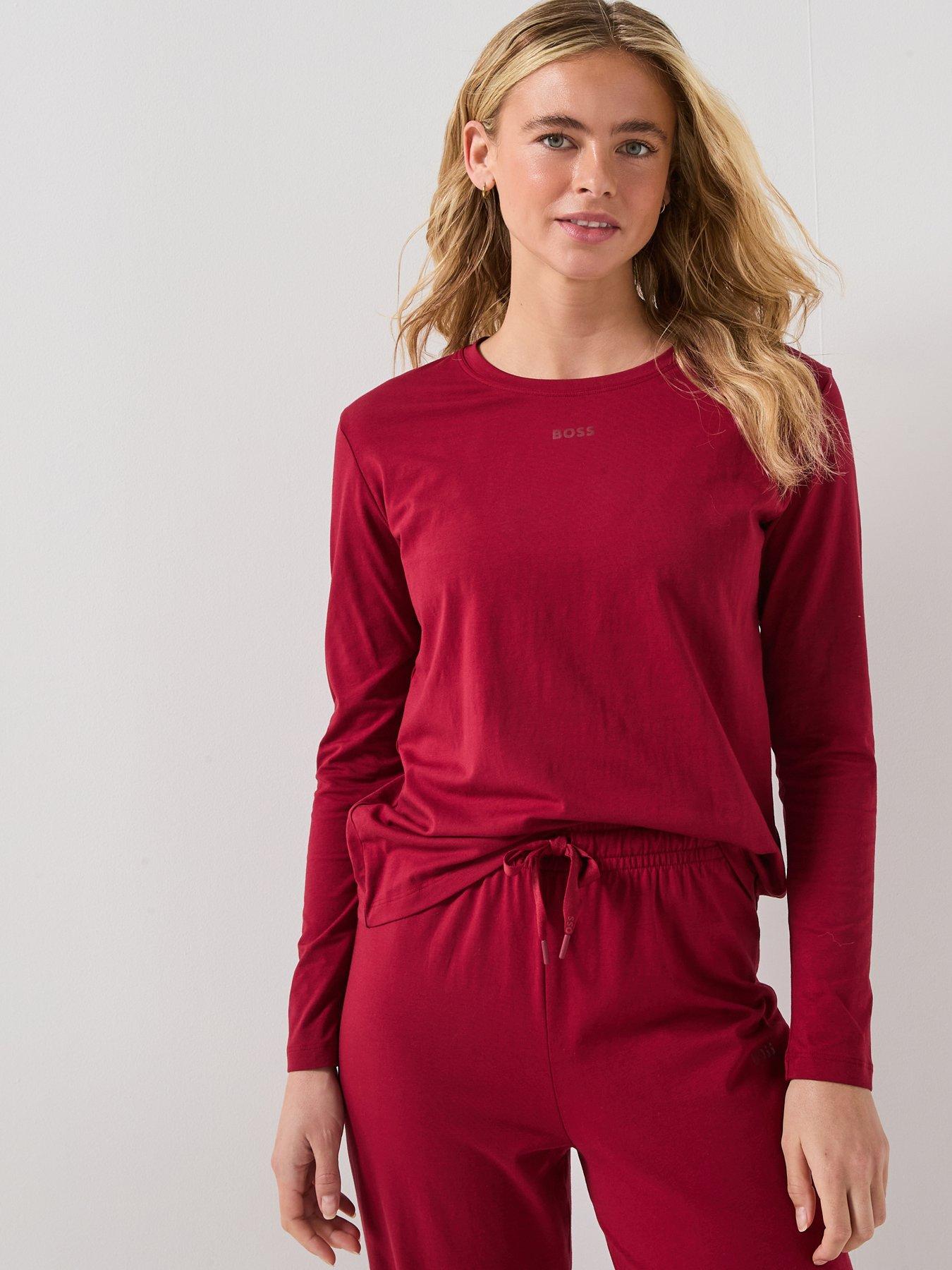 boss-long-sleeve-pyjama-shirt-dark-redfront