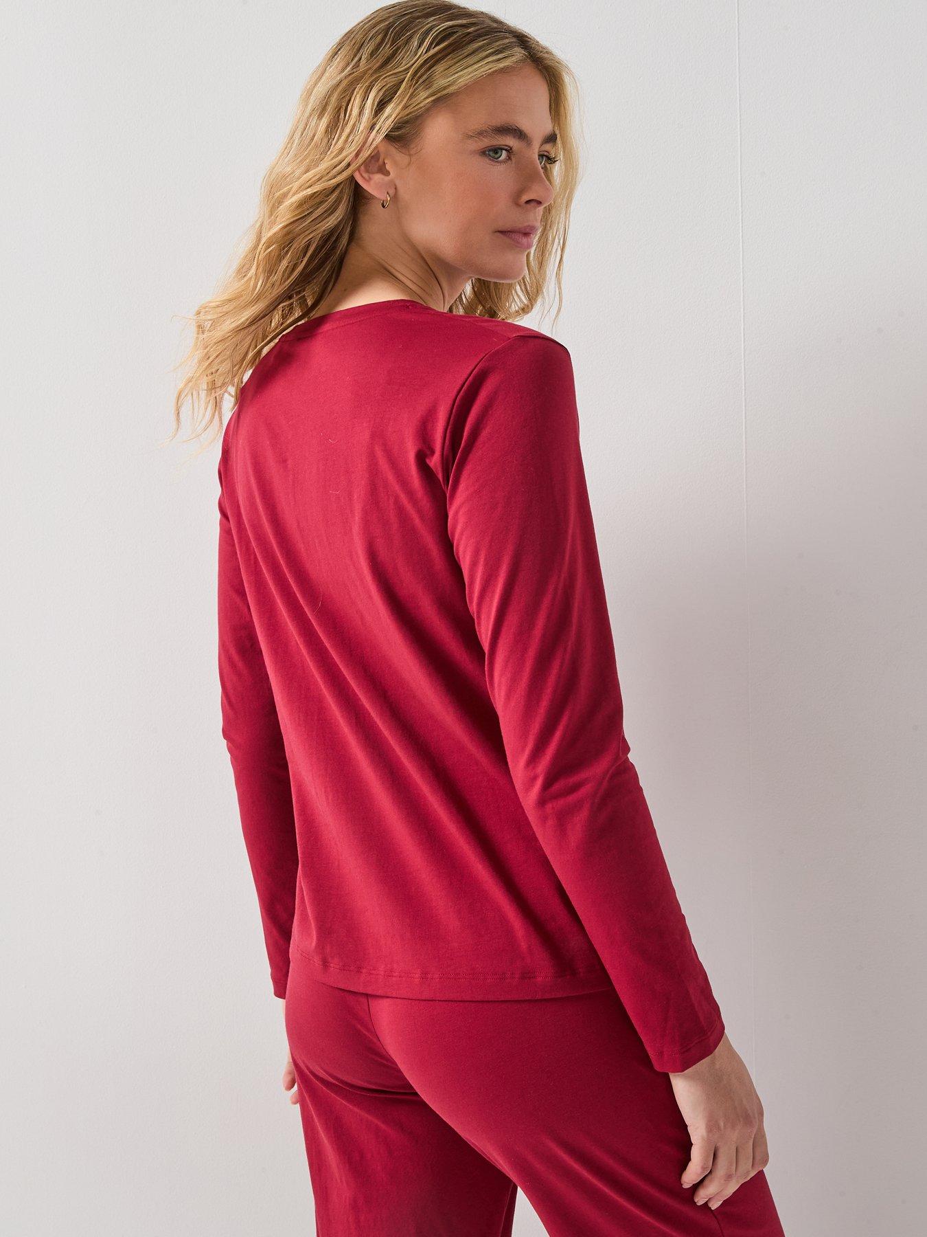 boss-long-sleeve-pyjama-shirt-dark-redstillFront