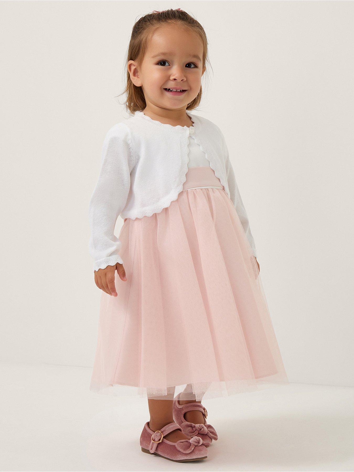 Image 1 of 7 of Monsoon Baby Girls Maeve Cardigan - Light Cream