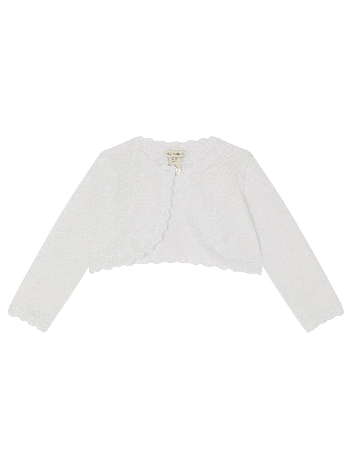 Image 2 of 7 of Monsoon Baby Girls Maeve Cardigan - Light Cream
