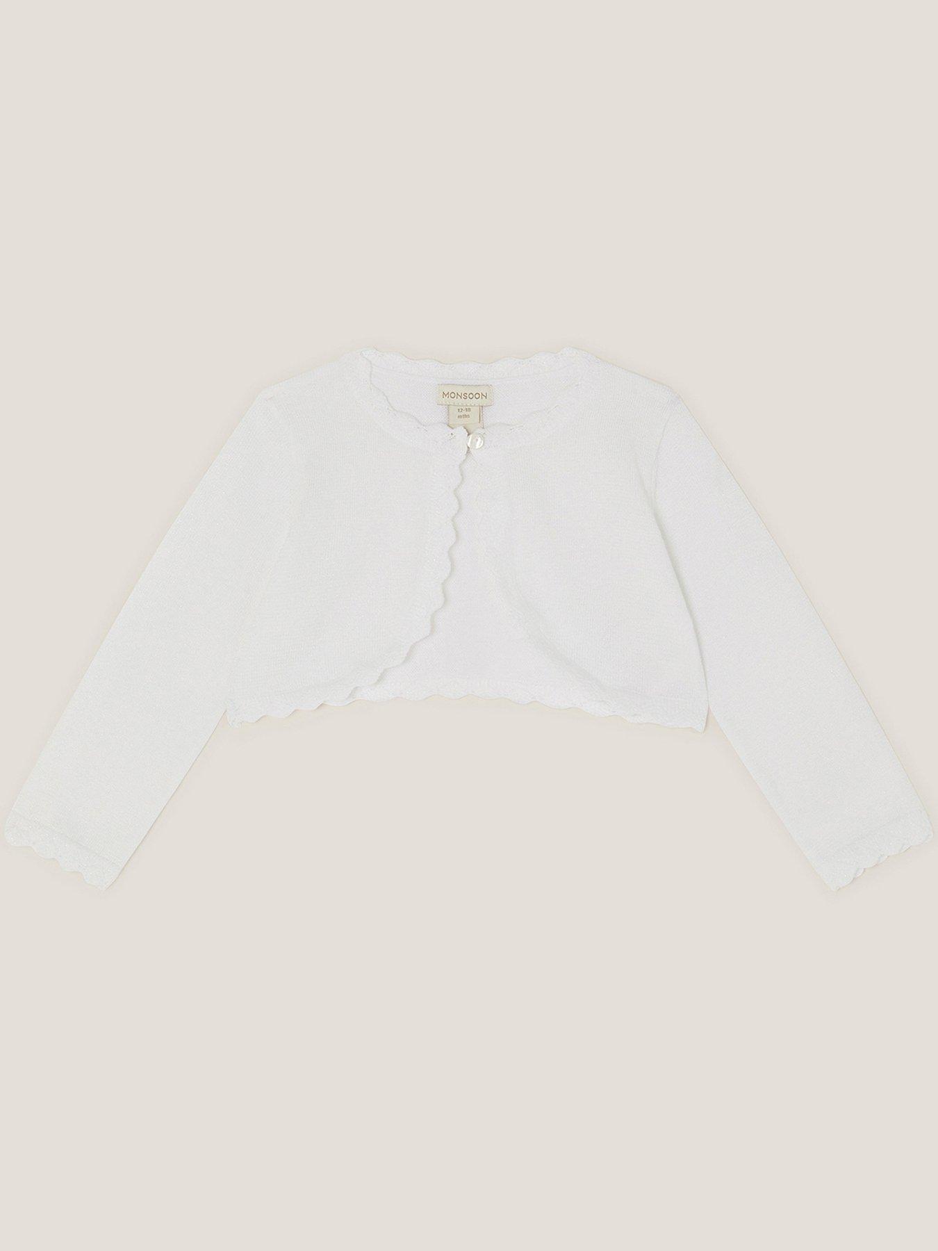 Image 6 of 7 of Monsoon Baby Girls Maeve Cardigan - Light Cream