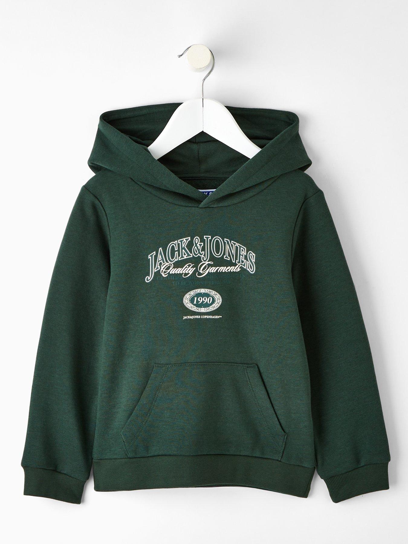 Jack & Jones Mini Younger Boys Ari Branding Hoodie - Green