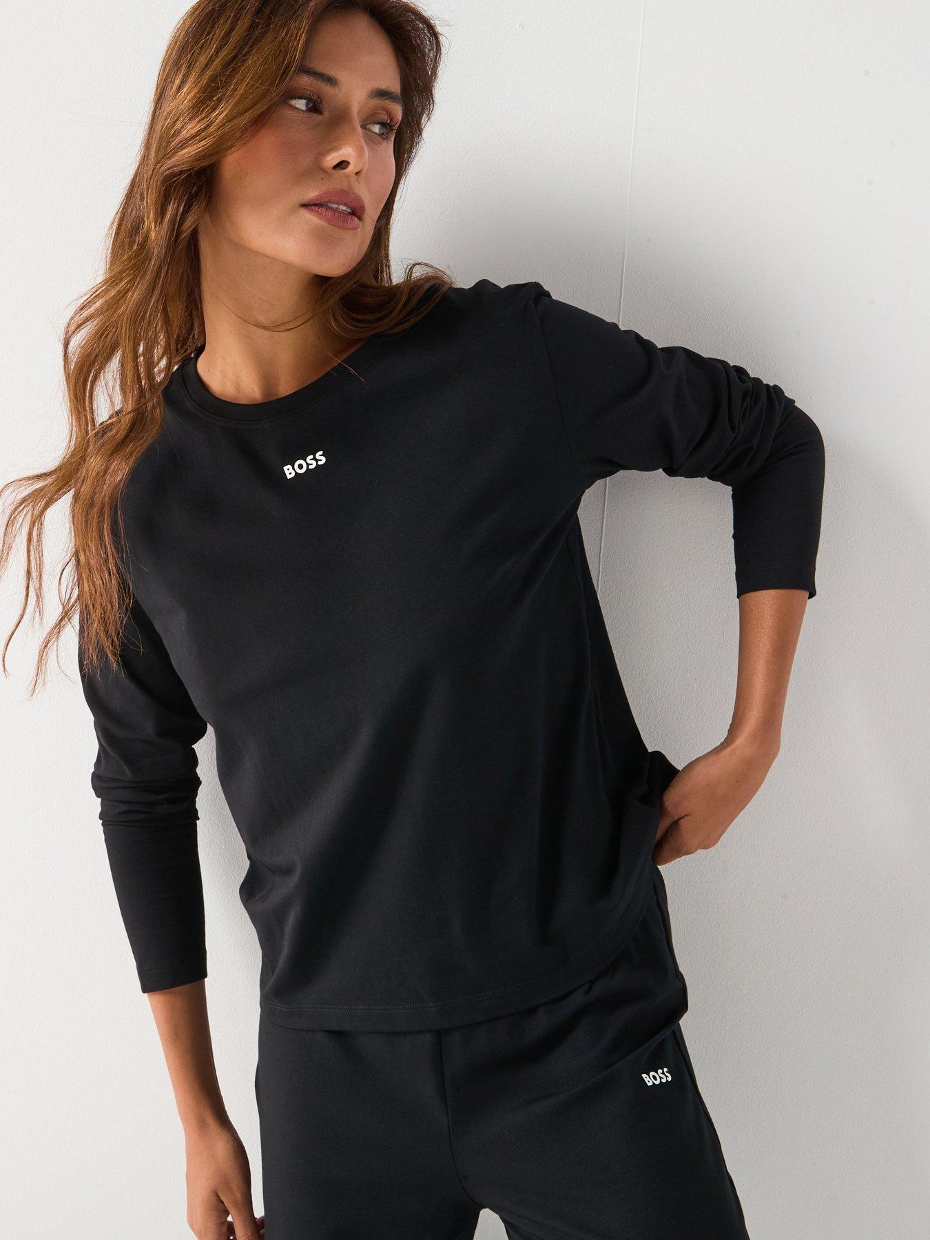 Image 1 of 6 of BOSS Long Sleeve And Pant Pyjama Set - Black
