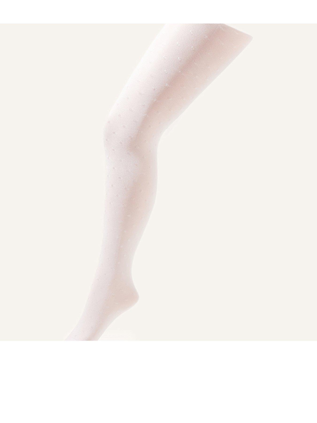 Monsoon Girls Bridal Spot Tights - White