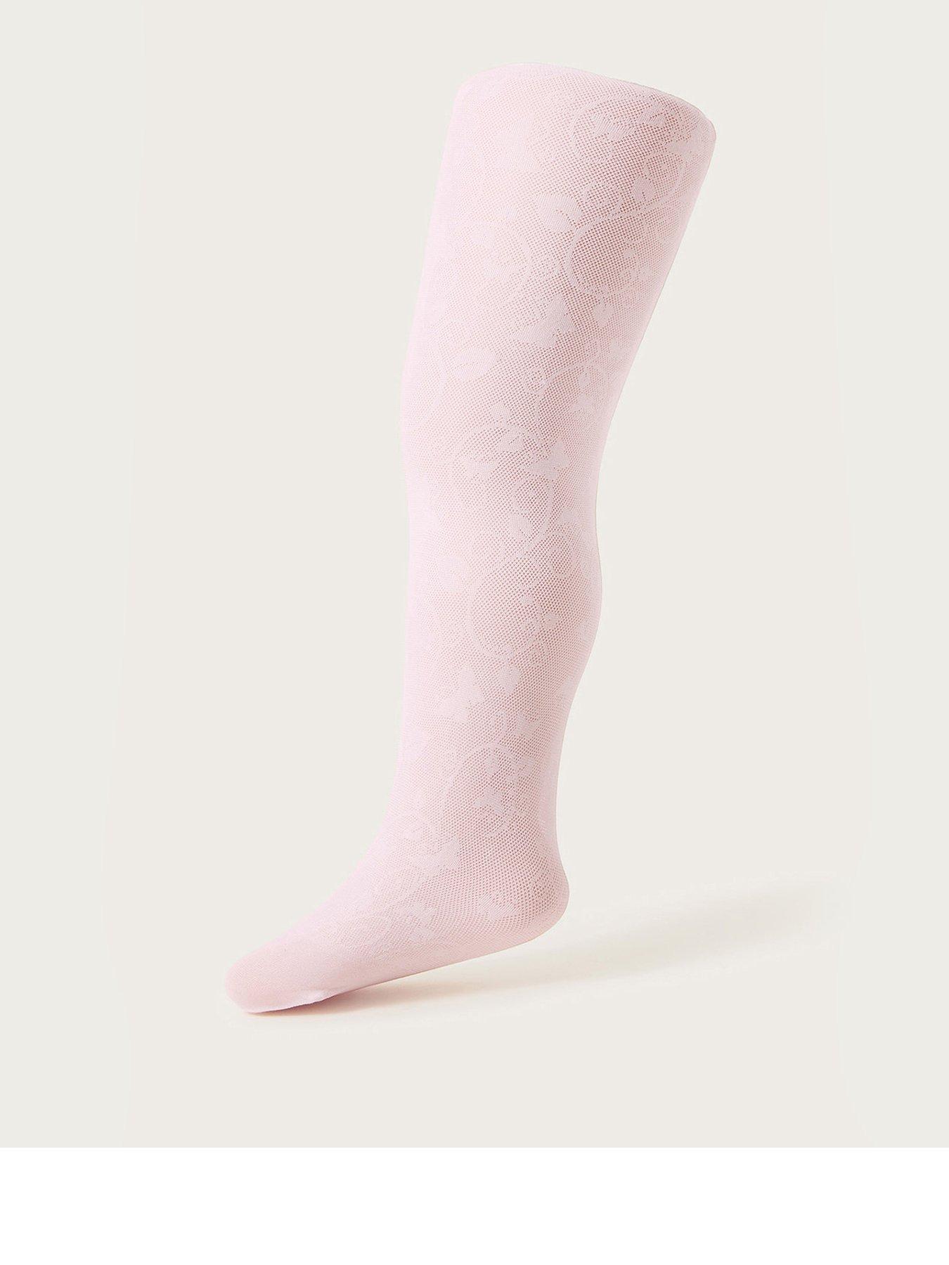 Monsoon Baby Girls Butterfly Lace Tights - Pink