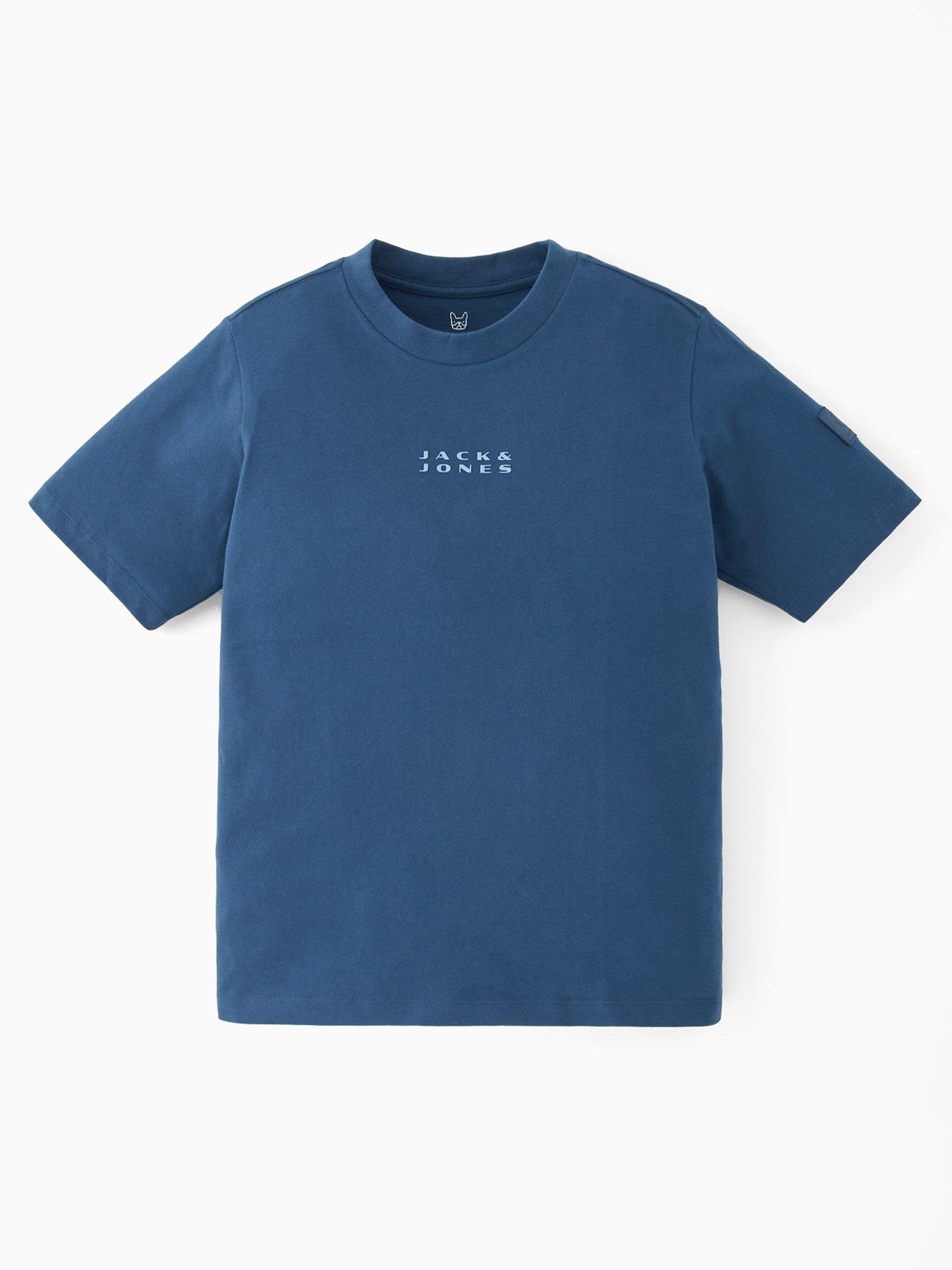 Jack & Jones Junior Boys Badge Short Sleeve T-shirt - Blue