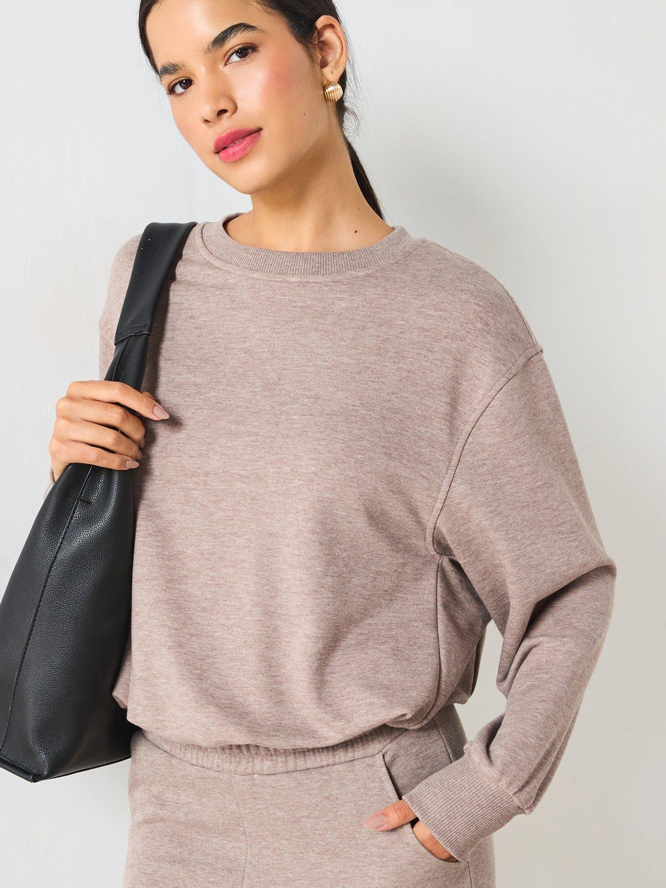 V by Very Bubble Hem Sweatshirt - Oatmeal Marl