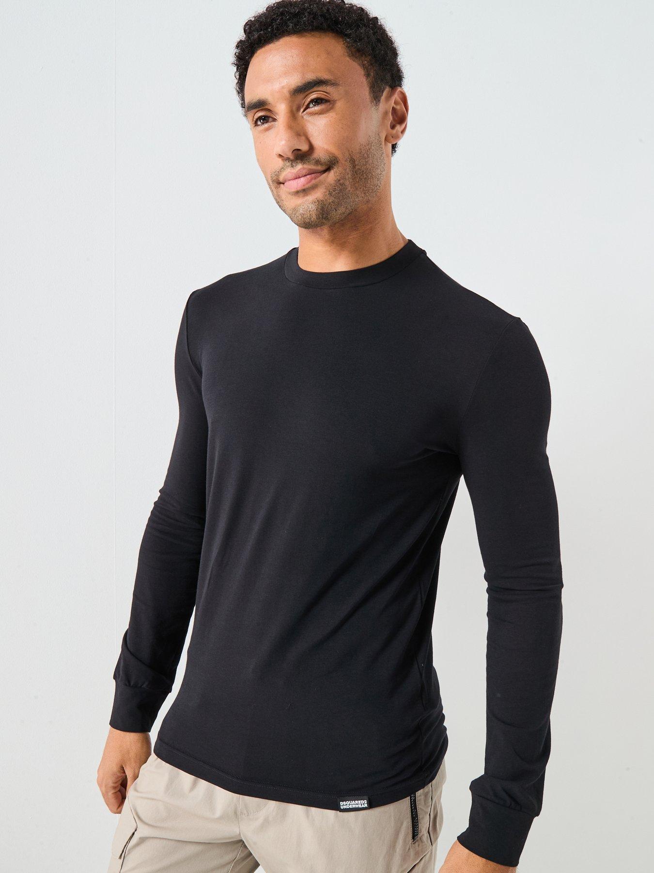 Dsquared2 Dsquared Back Neck Logo Long Sleeve T-Shirt - Black