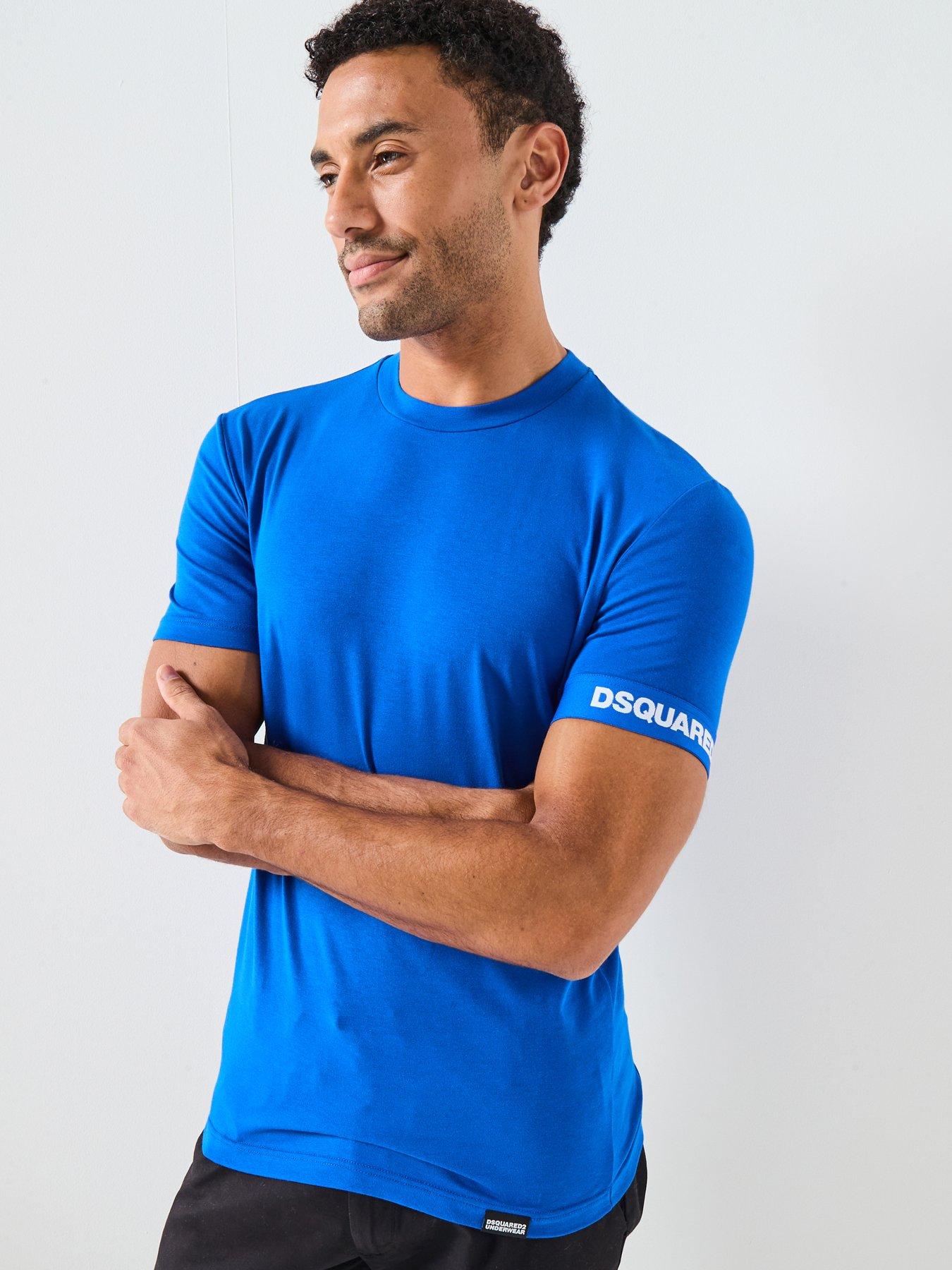 dsquared2-dsquared-logo-arm-band-short-sleeve-t-shirt-blue