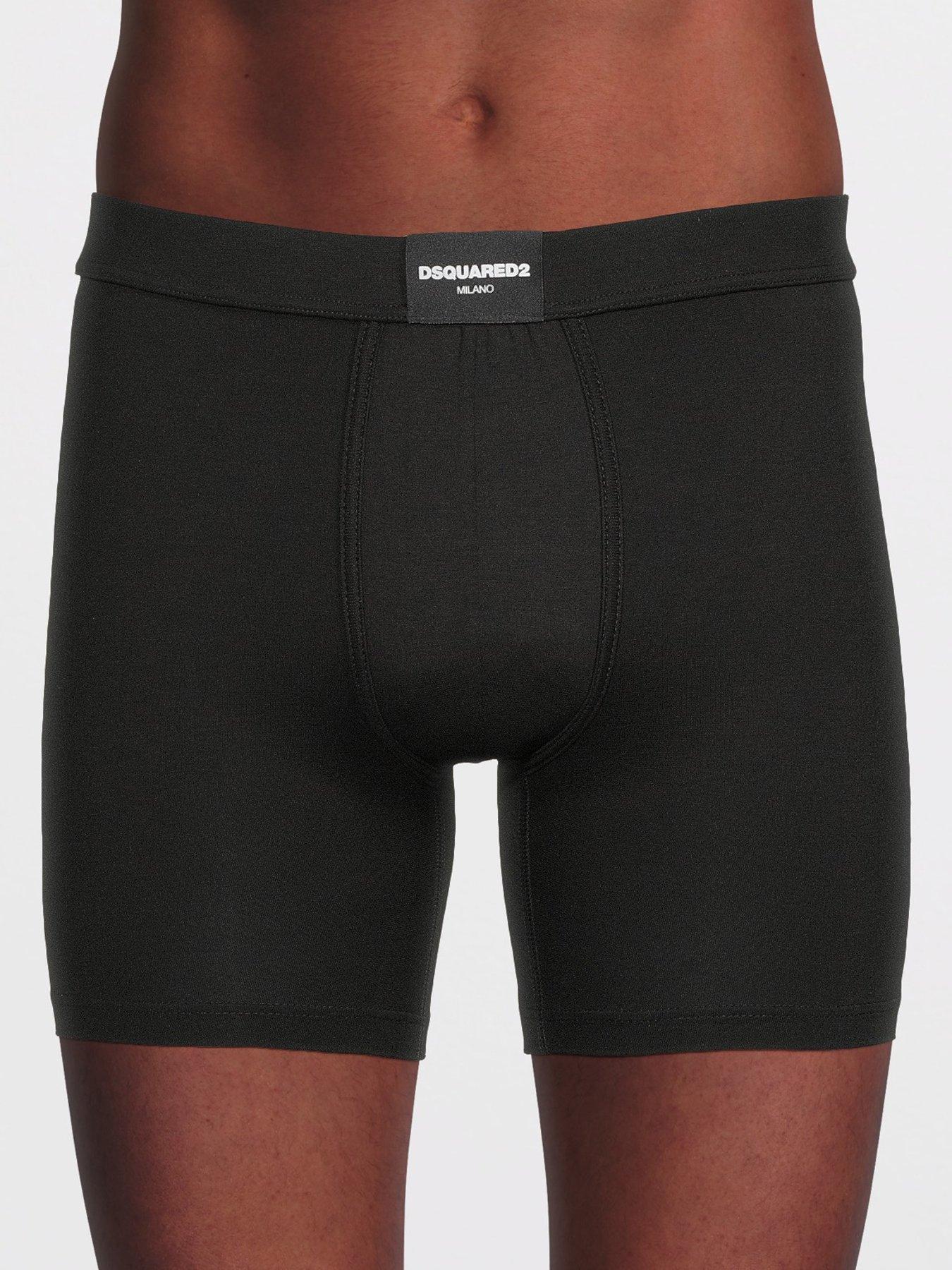 Image 1 of 3 of Dsquared2 Dsquared Badge Logo Long Leg Trunks - Black
