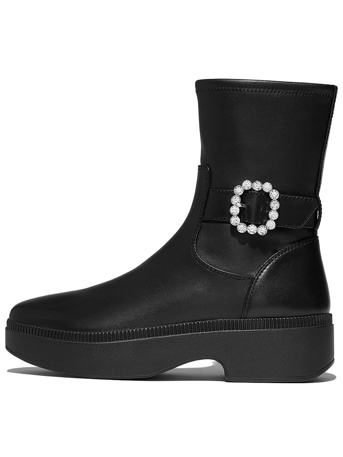 fitflop-f-luma-crystal-buckle-leather-short-boots-black