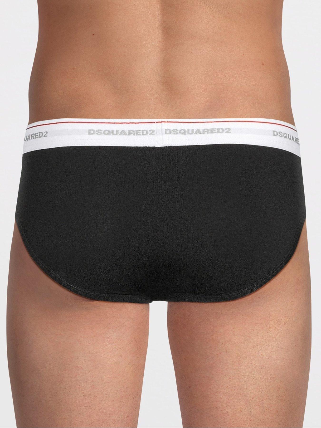 Image 3 of 3 of Dsquared2 Dsquared Stretch Cotton 3 Pack Of Briefs - Black