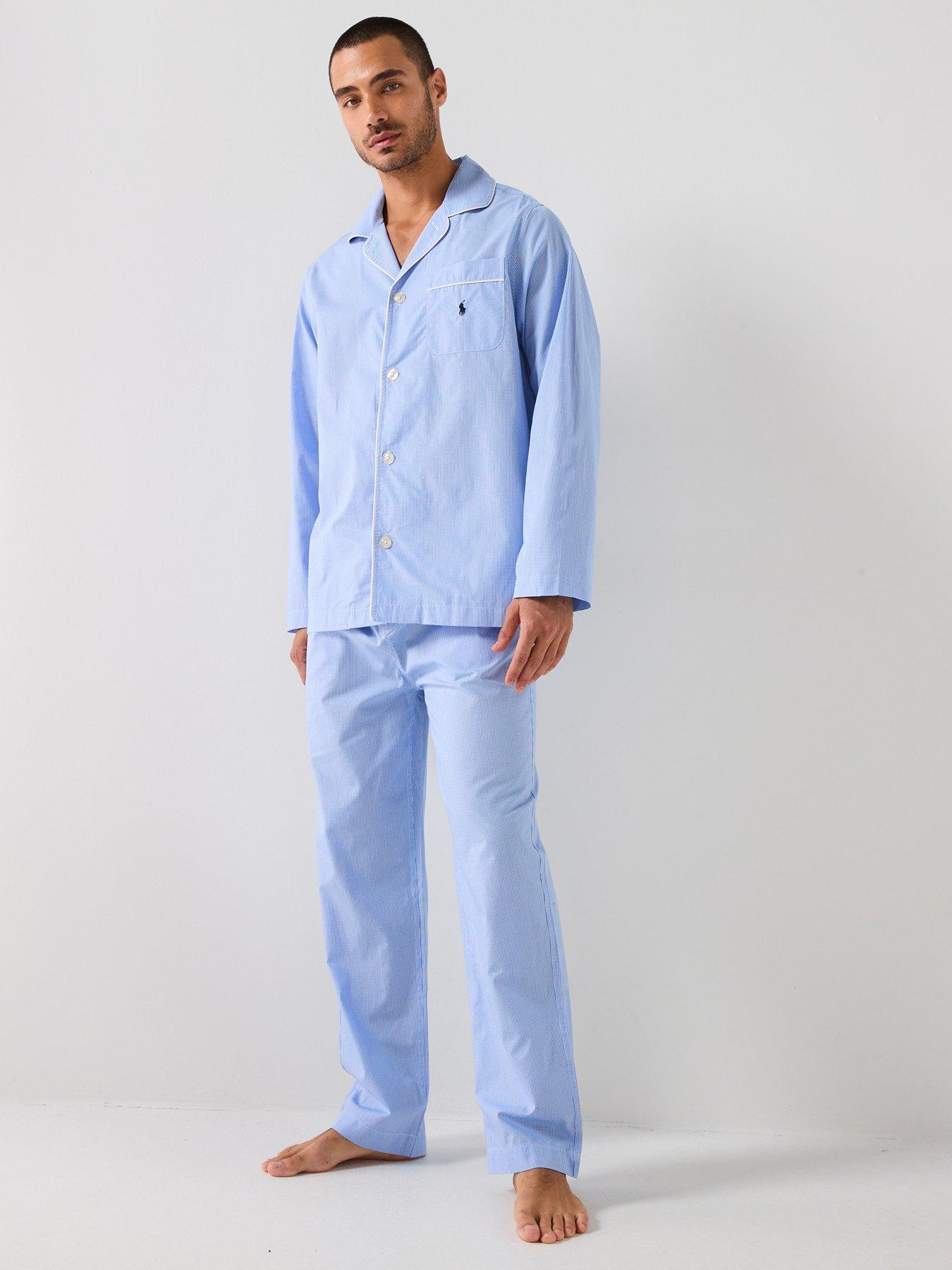 polo-ralph-lauren-mens-gingham-pyjama-set-light-bluefront