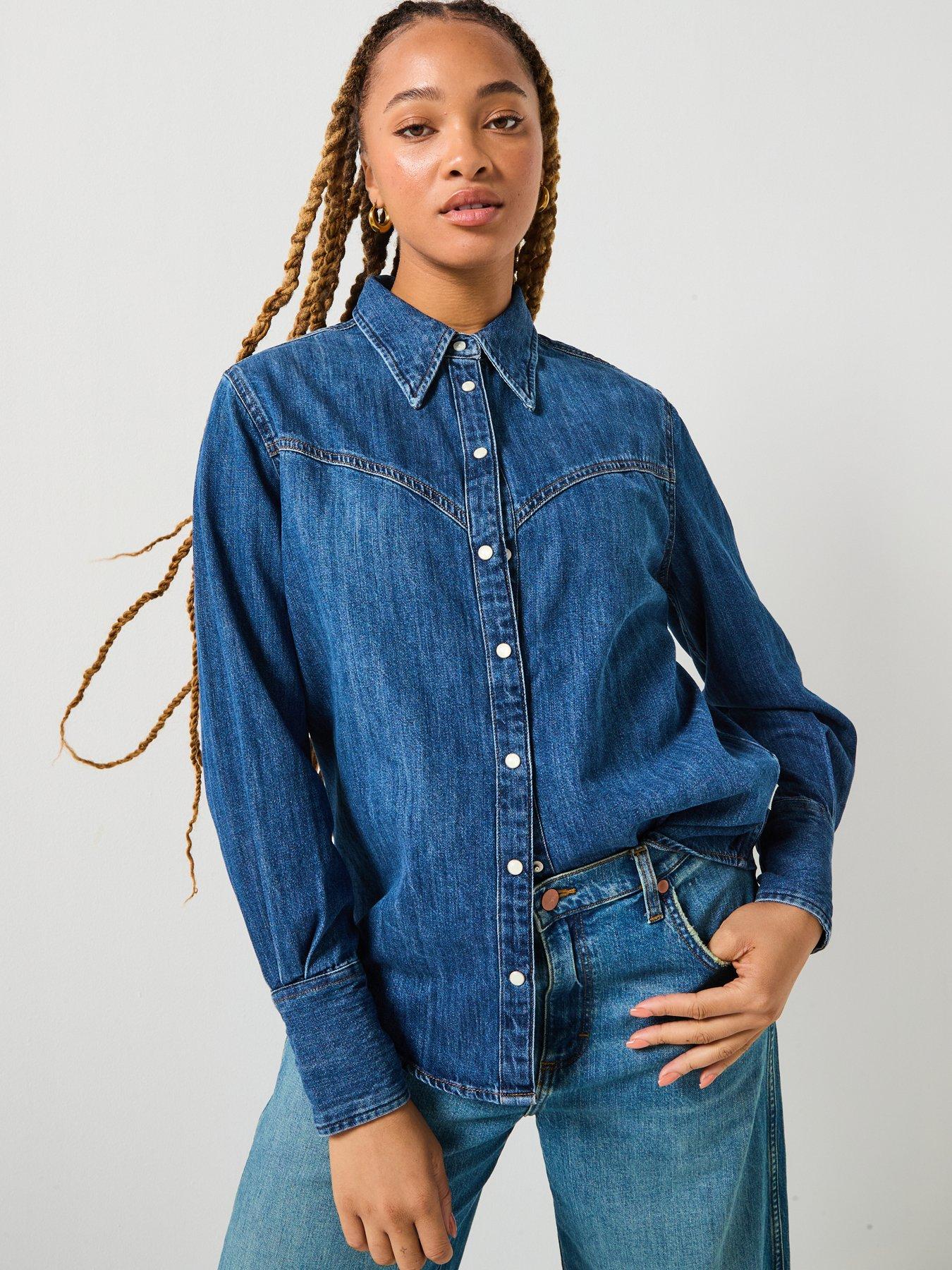 Wrangler Yoke Denim Shirt - Sparkle - Blue