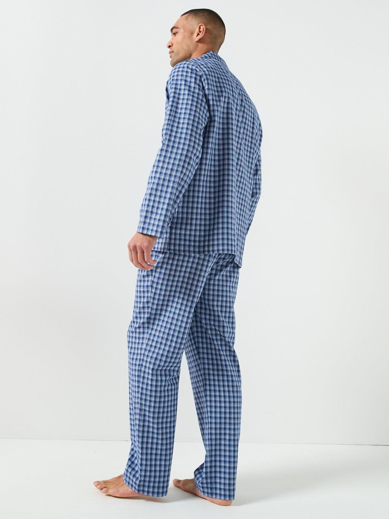 Image 2 of 5 of Polo Ralph Lauren Small Flannel Check Pyjama Set - Blue