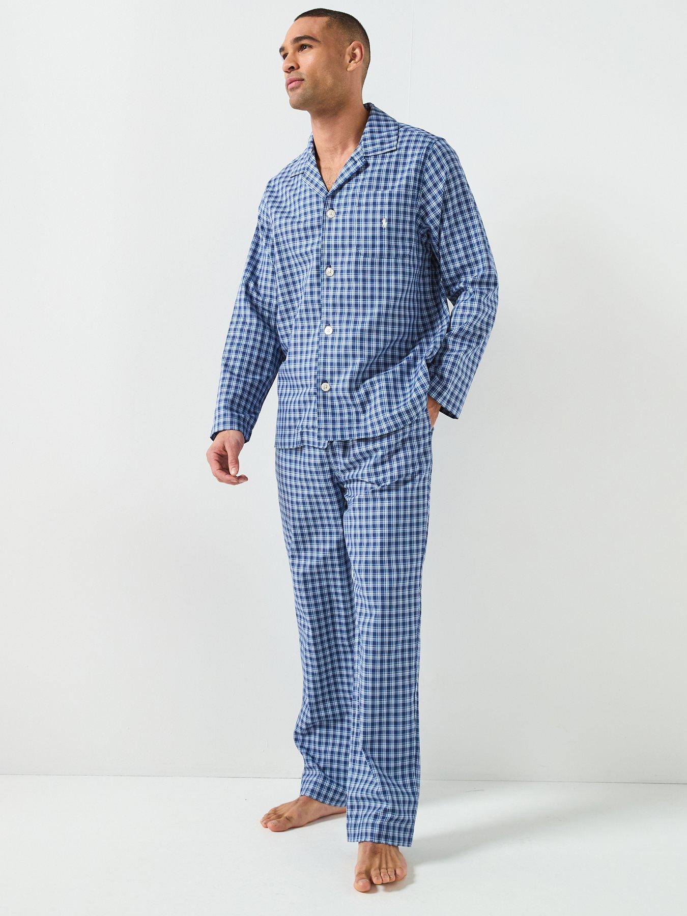 Image 3 of 5 of Polo Ralph Lauren Small Flannel Check Pyjama Set - Blue