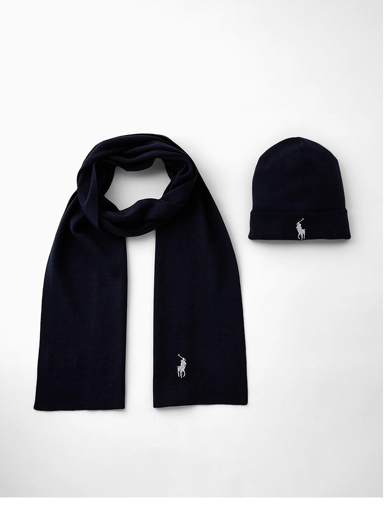 Polo Ralph Lauren Cotton Scarf  &  Hat Gift Set - Navy