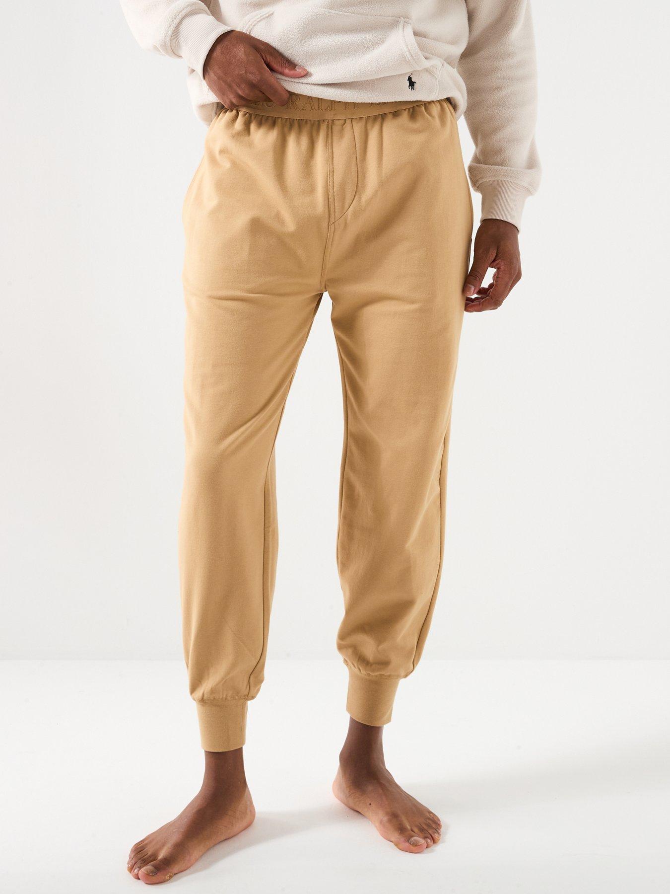 Polo Ralph Lauren Liquid Cotton Tonal Logo Loungewear Bottoms - Beige