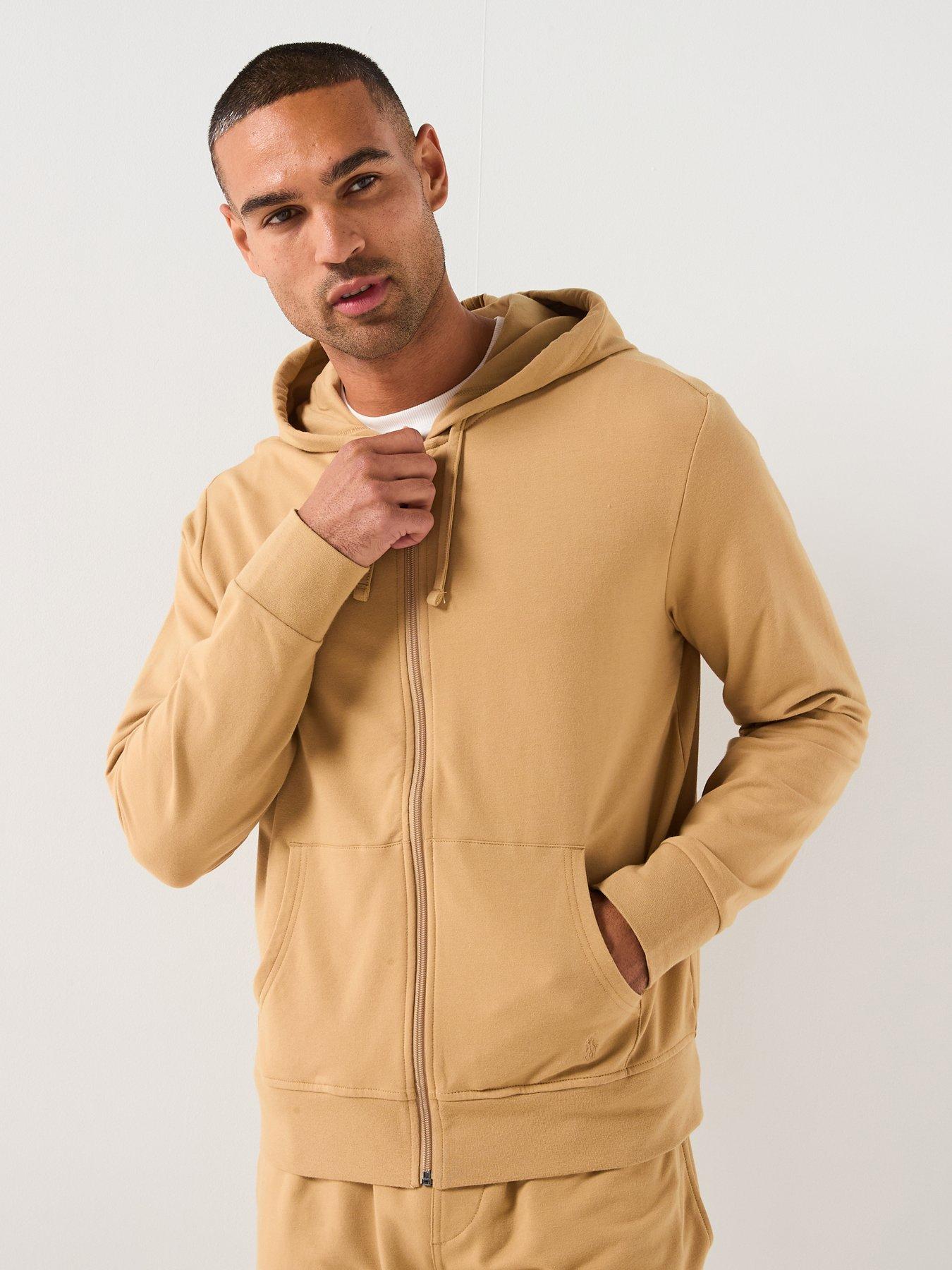 Polo Ralph Lauren Liquid Cotton Tonal Logo Loungewear Hoodie - Beige