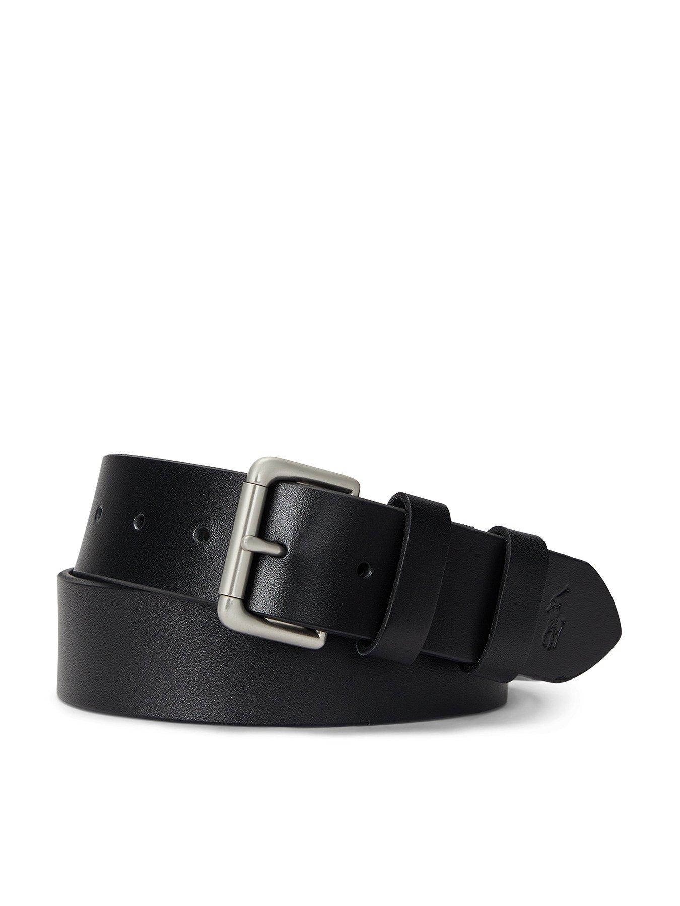 Image 1 of 2 of Polo Ralph Lauren Roller Leather Belt - Black