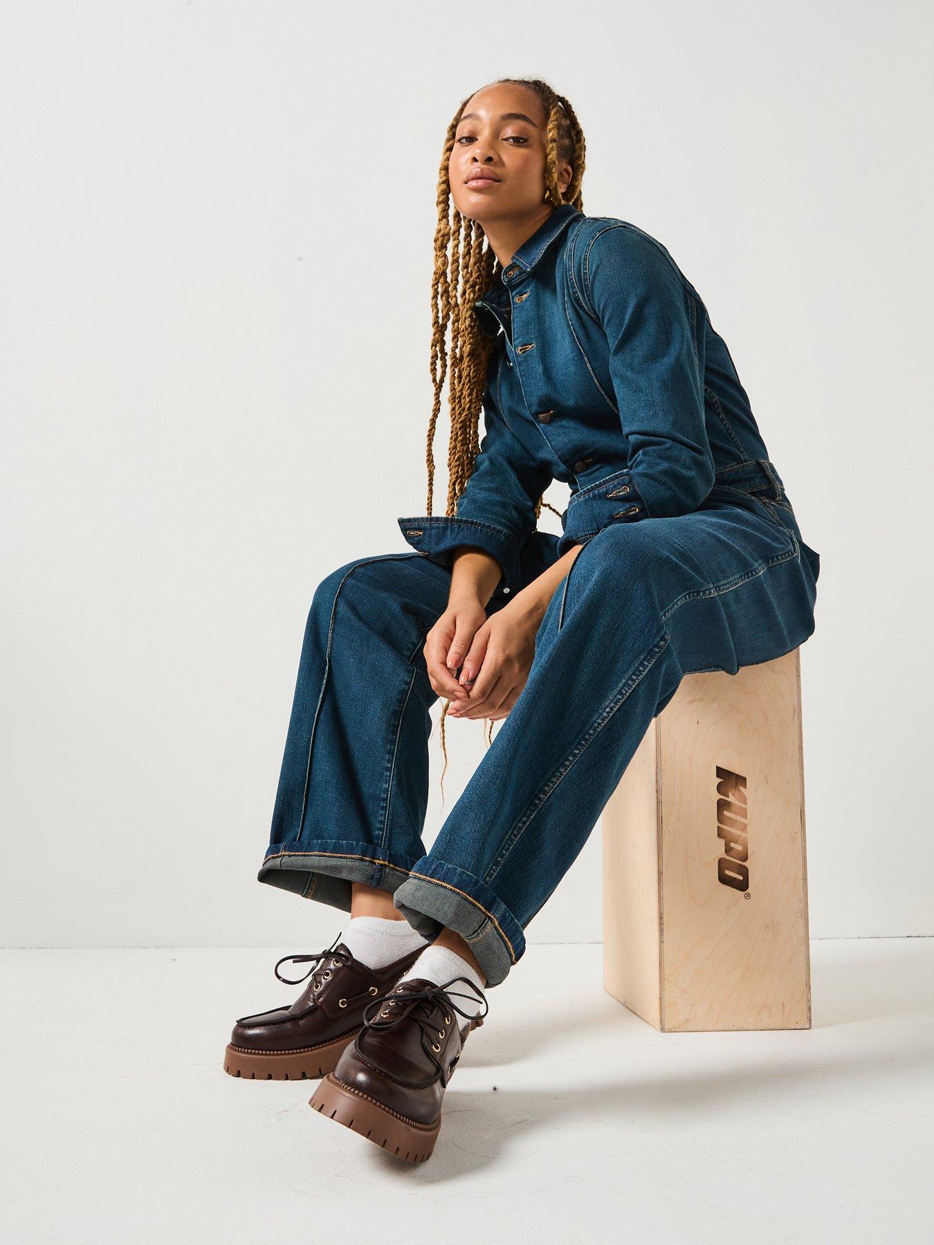 Wrangler Western Coverall Jumpsuit - Rustic Rinse - Blue