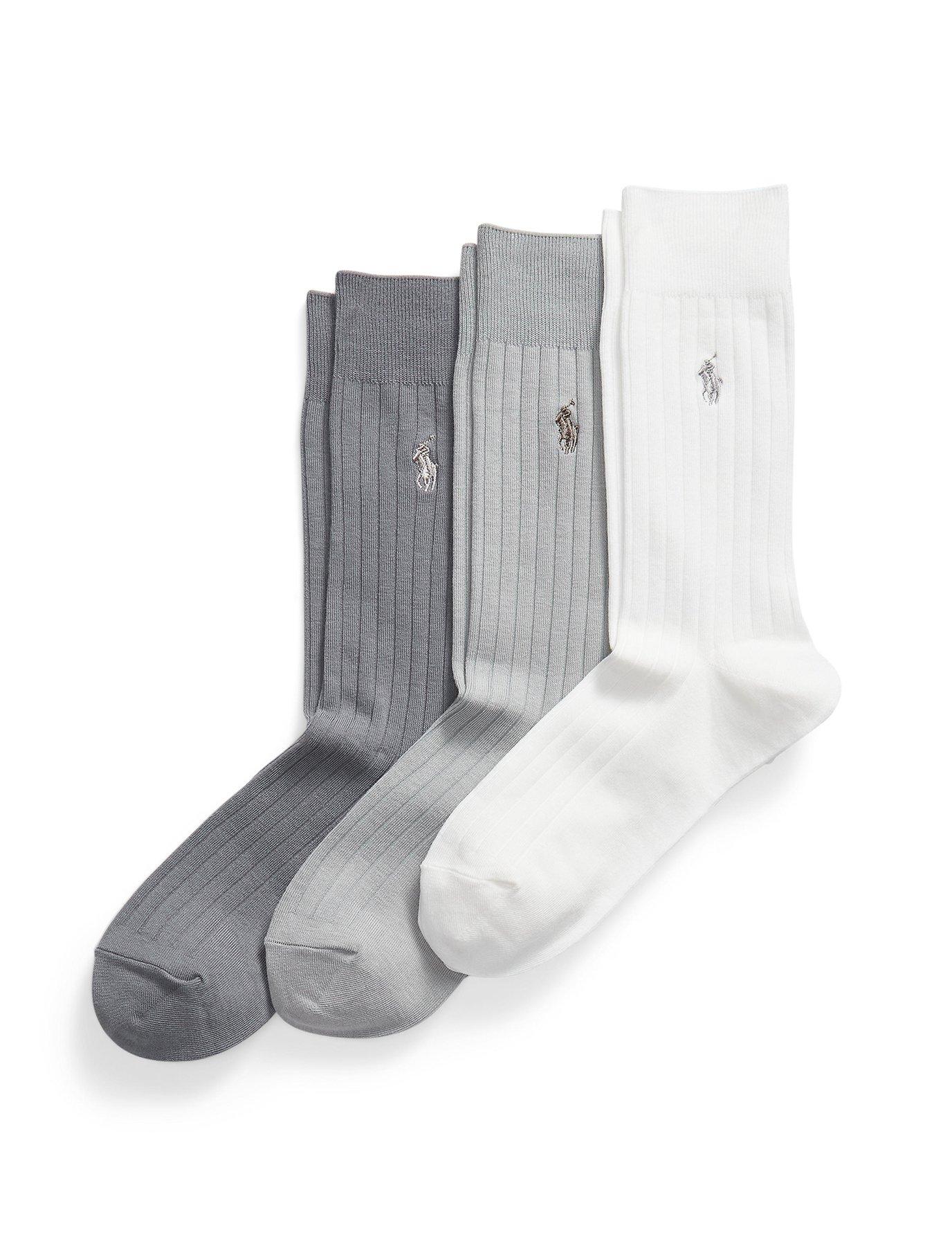 Image 1 of 1 of Polo Ralph Lauren 3 Pack Egyptian Cotton Crew Socks - Assorted