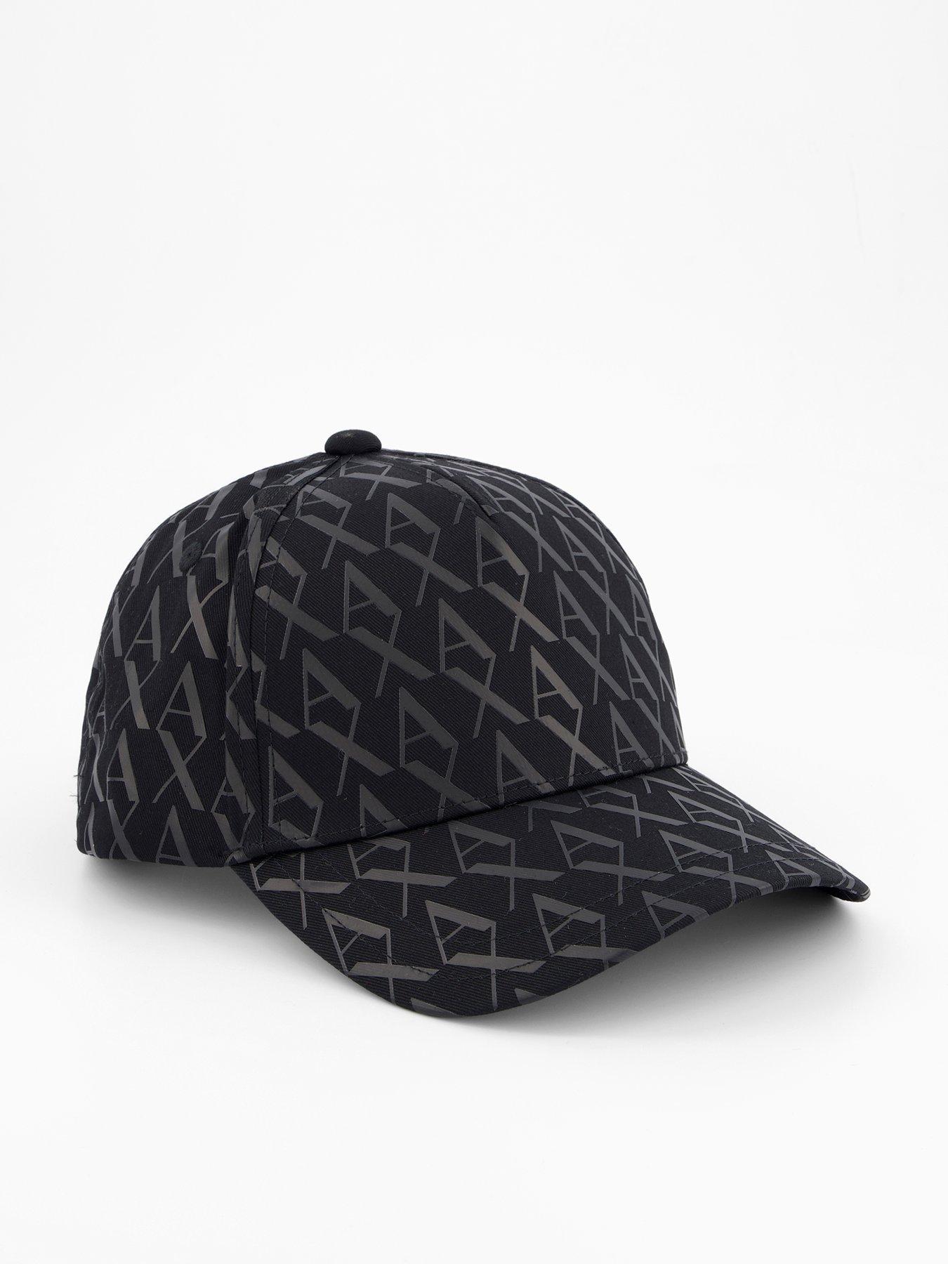 Armani Exchange All Over Monogram Cap - Black