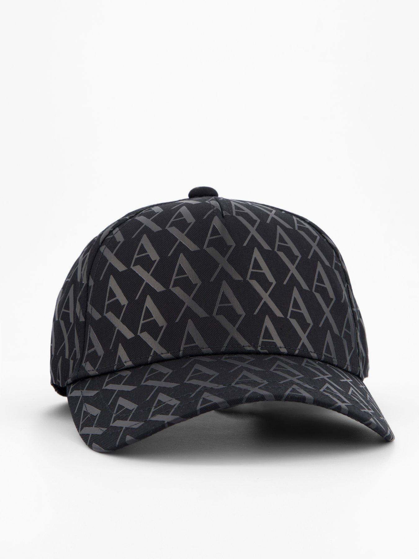 Image 3 of 4 of Armani Exchange All Over Monogram Cap - Black