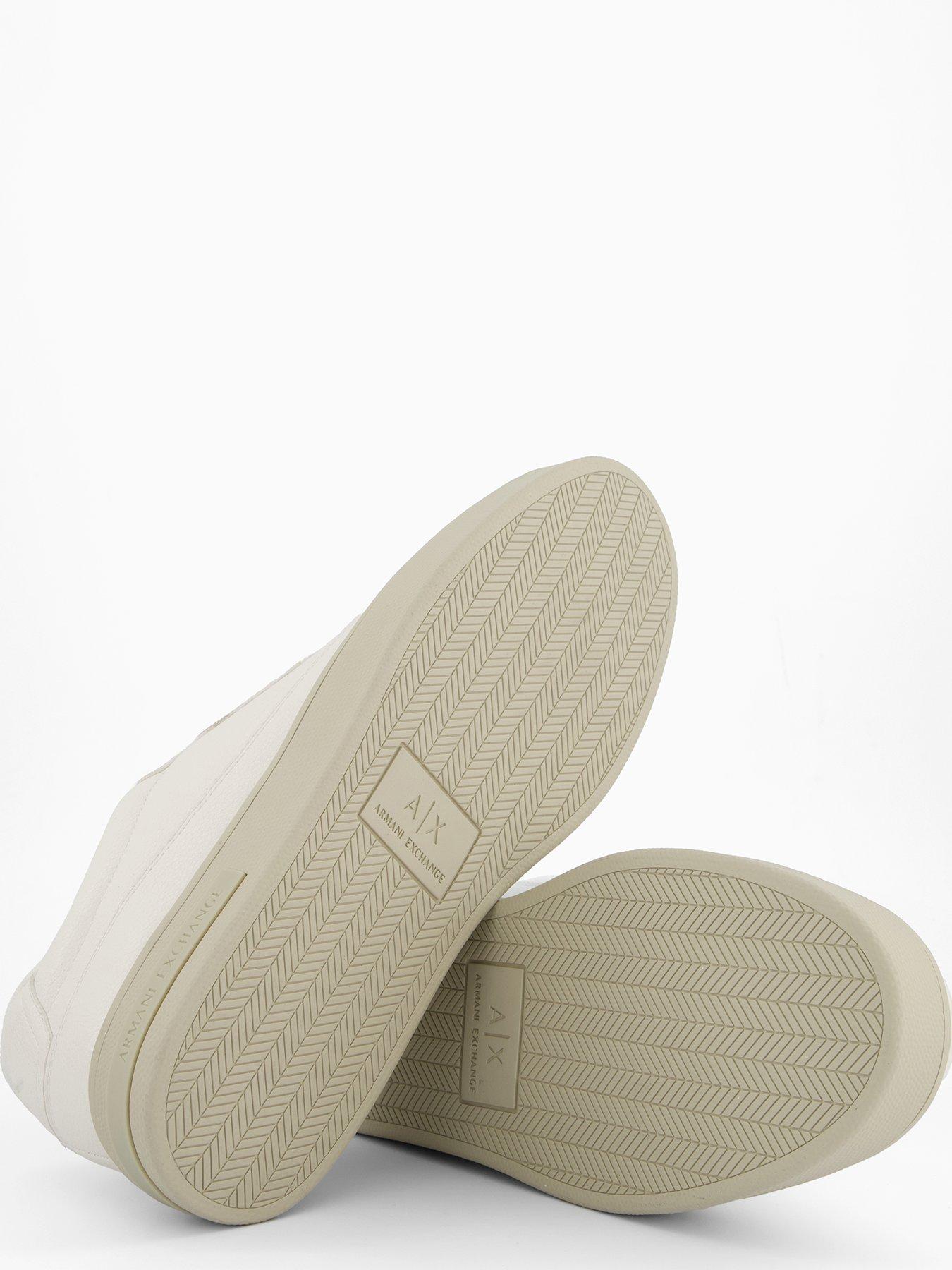 Image 4 of 7 of Armani Exchange London Tumbled Pu Gumsole Trainer - Off White