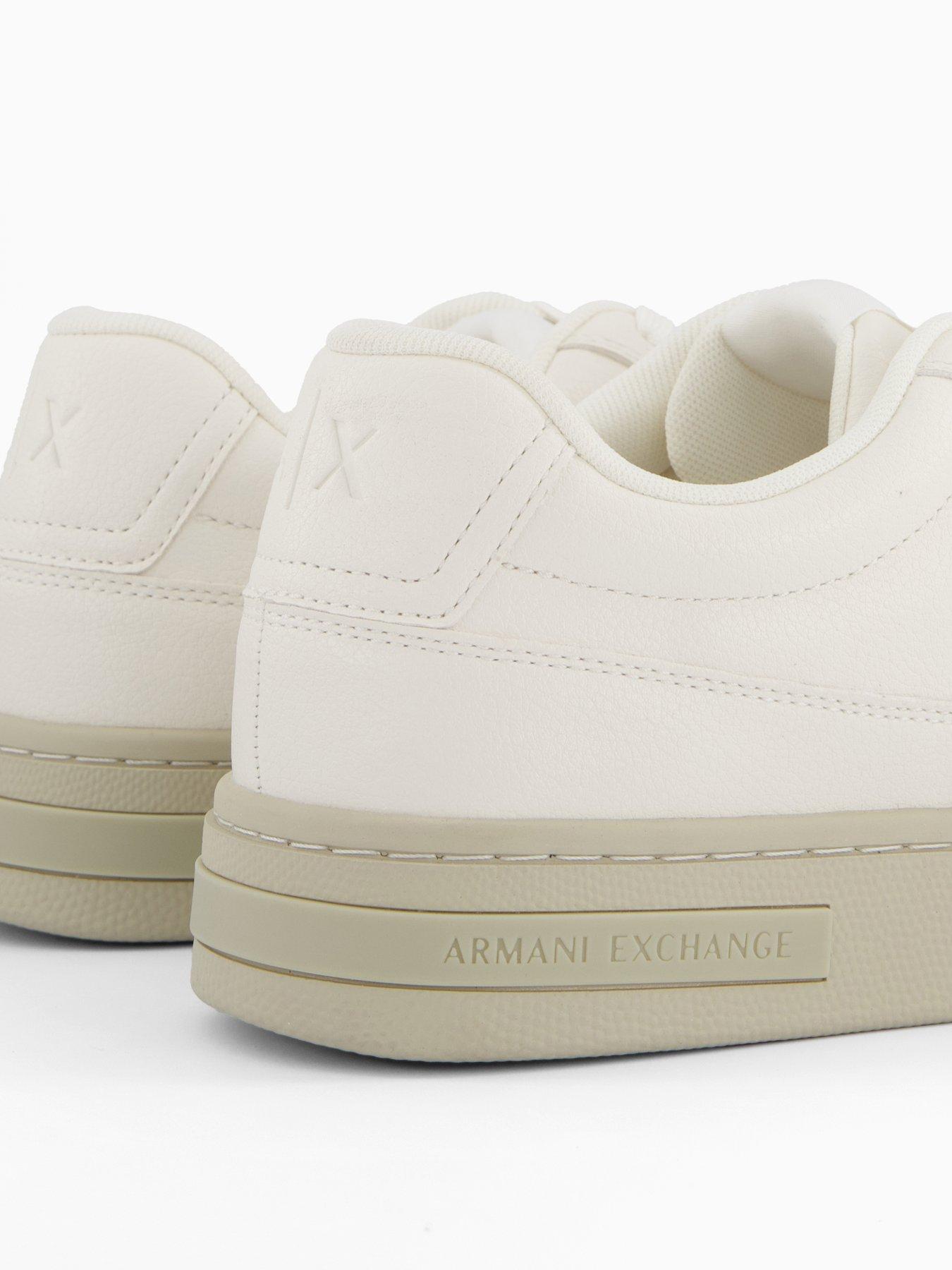 Image 6 of 7 of Armani Exchange London Tumbled Pu Gumsole Trainer - Off White