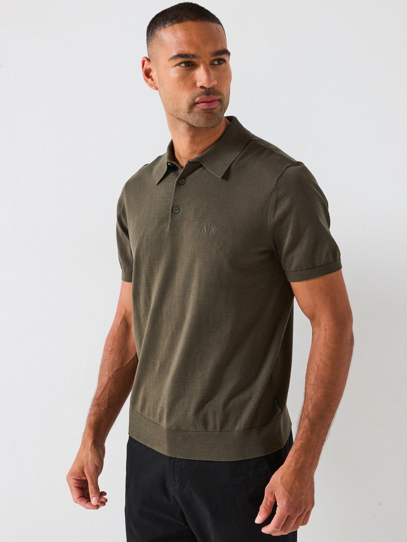 Armani Exchange Maglia Knitted Short Sleeve Polo Shirt - Green