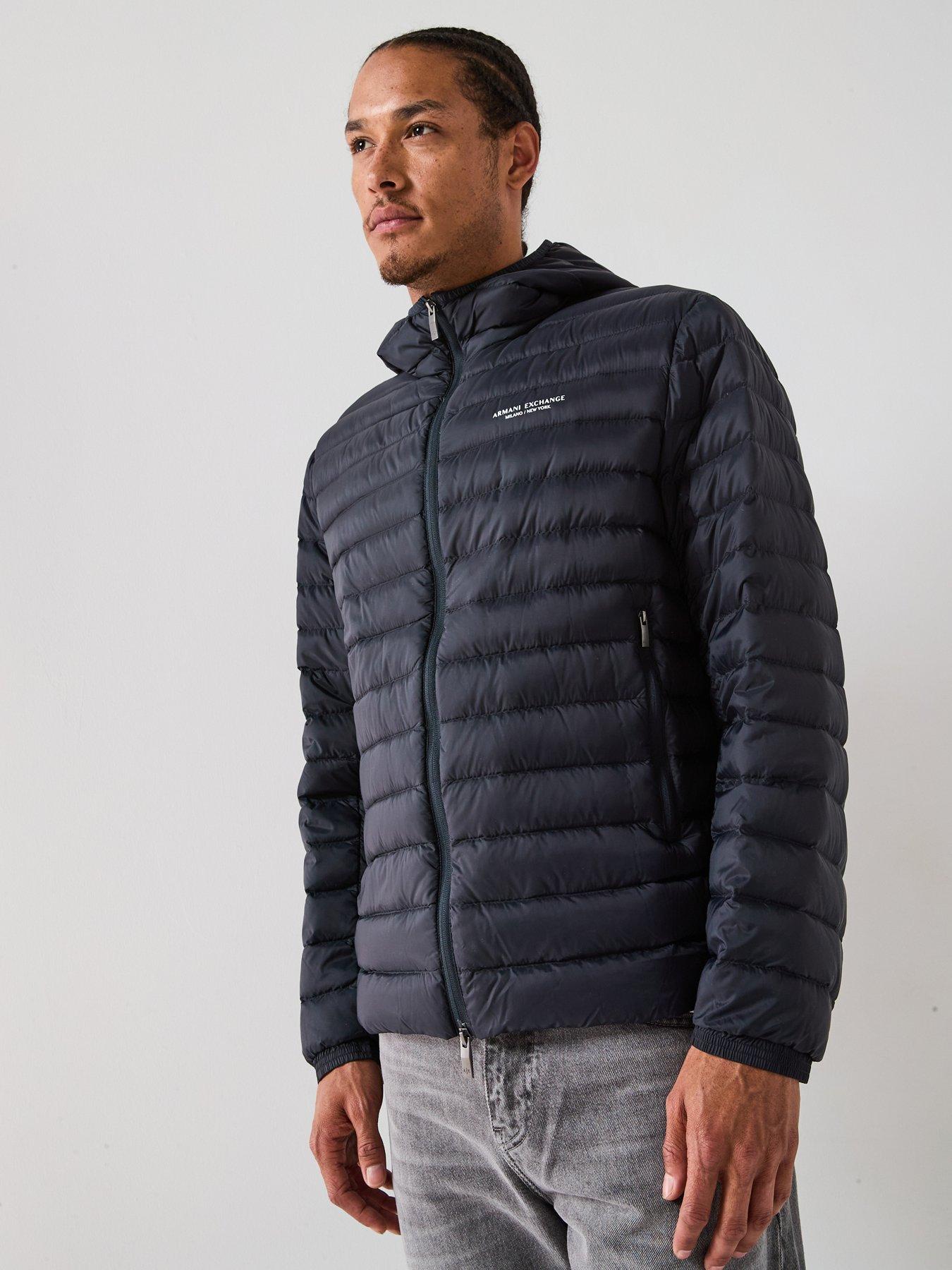 Armani Exchange Padded Hooded Jacket - Navy