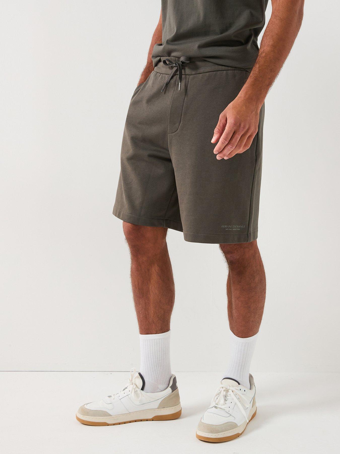 Image 1 of 6 of Armani Exchange 3D Ny Milan Logo Sweat Shorts - Green