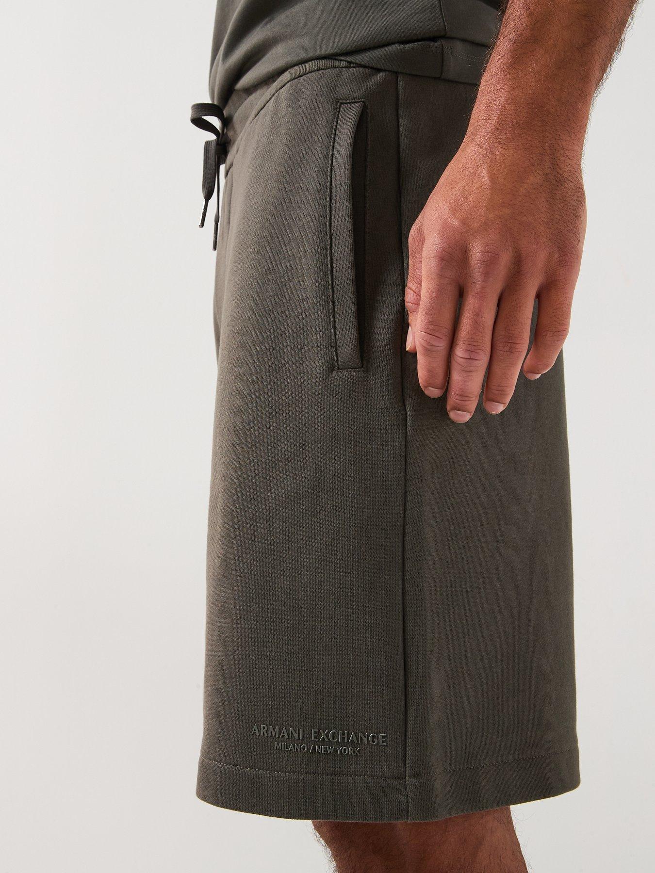 Image 4 of 6 of Armani Exchange 3D Ny Milan Logo Sweat Shorts - Green