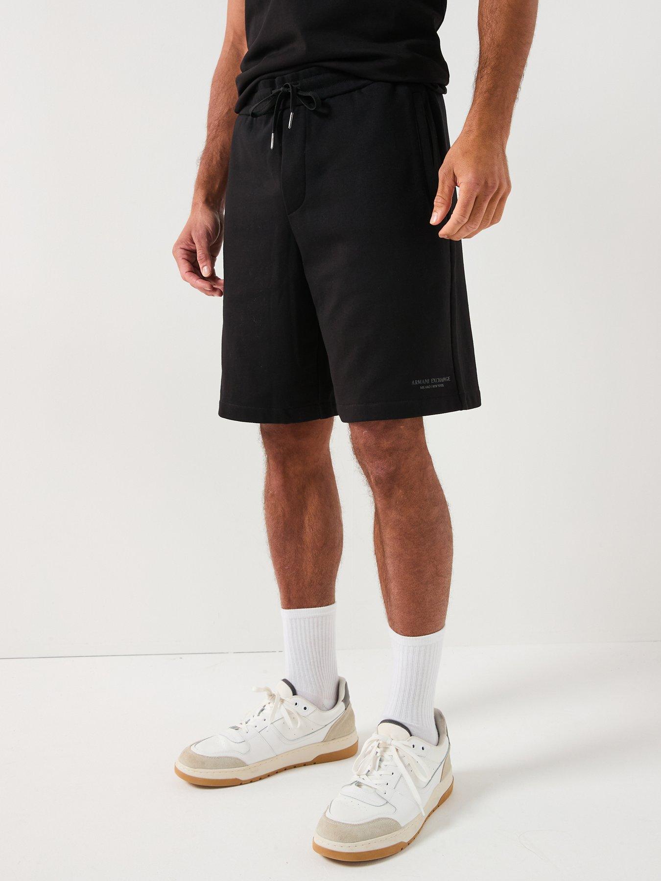 Image 1 of 5 of Armani Exchange 3D Ny Milan Logo Sweat Shorts - Black