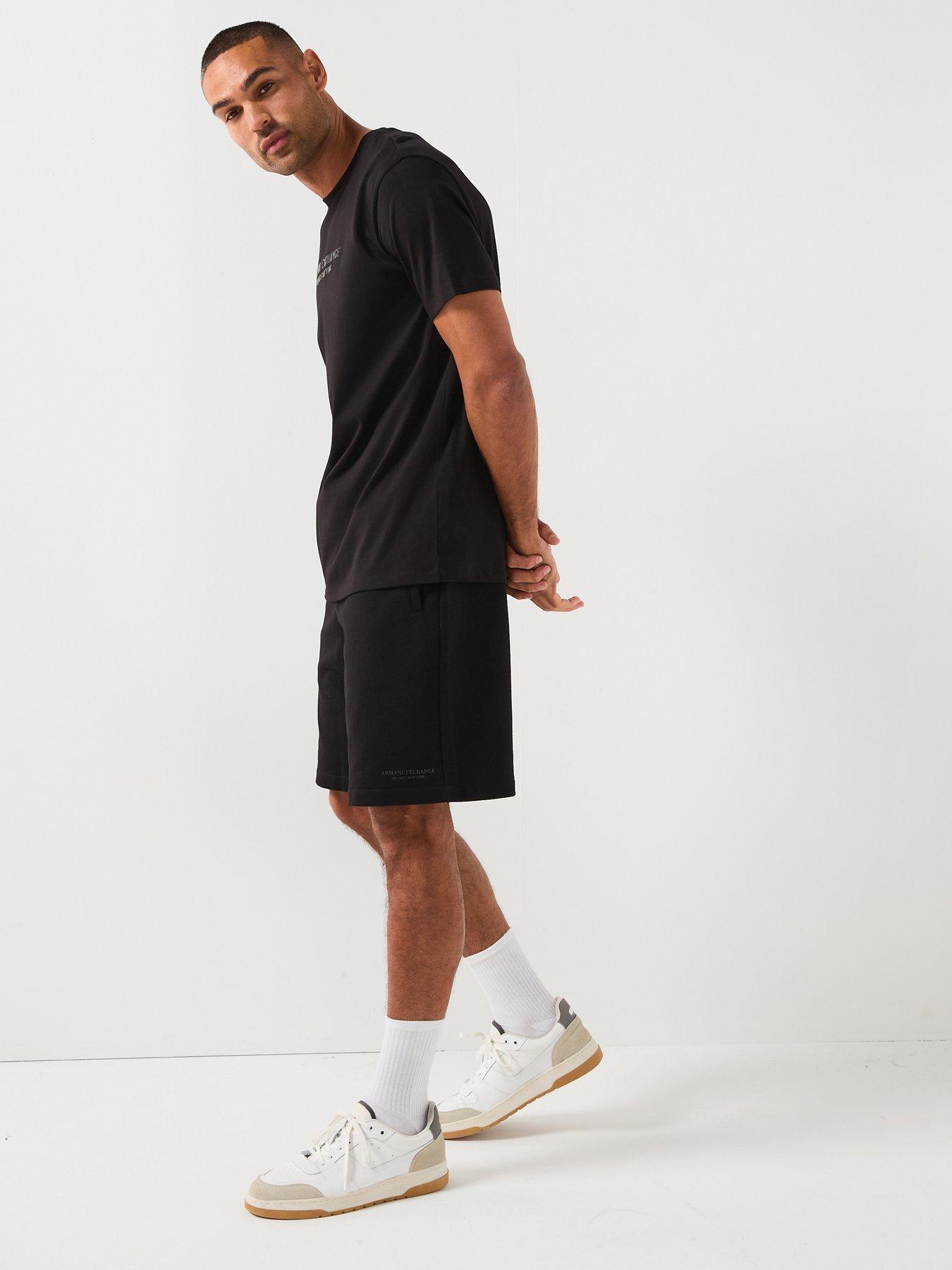 Image 3 of 5 of Armani Exchange 3D Ny Milan Logo Sweat Shorts - Black