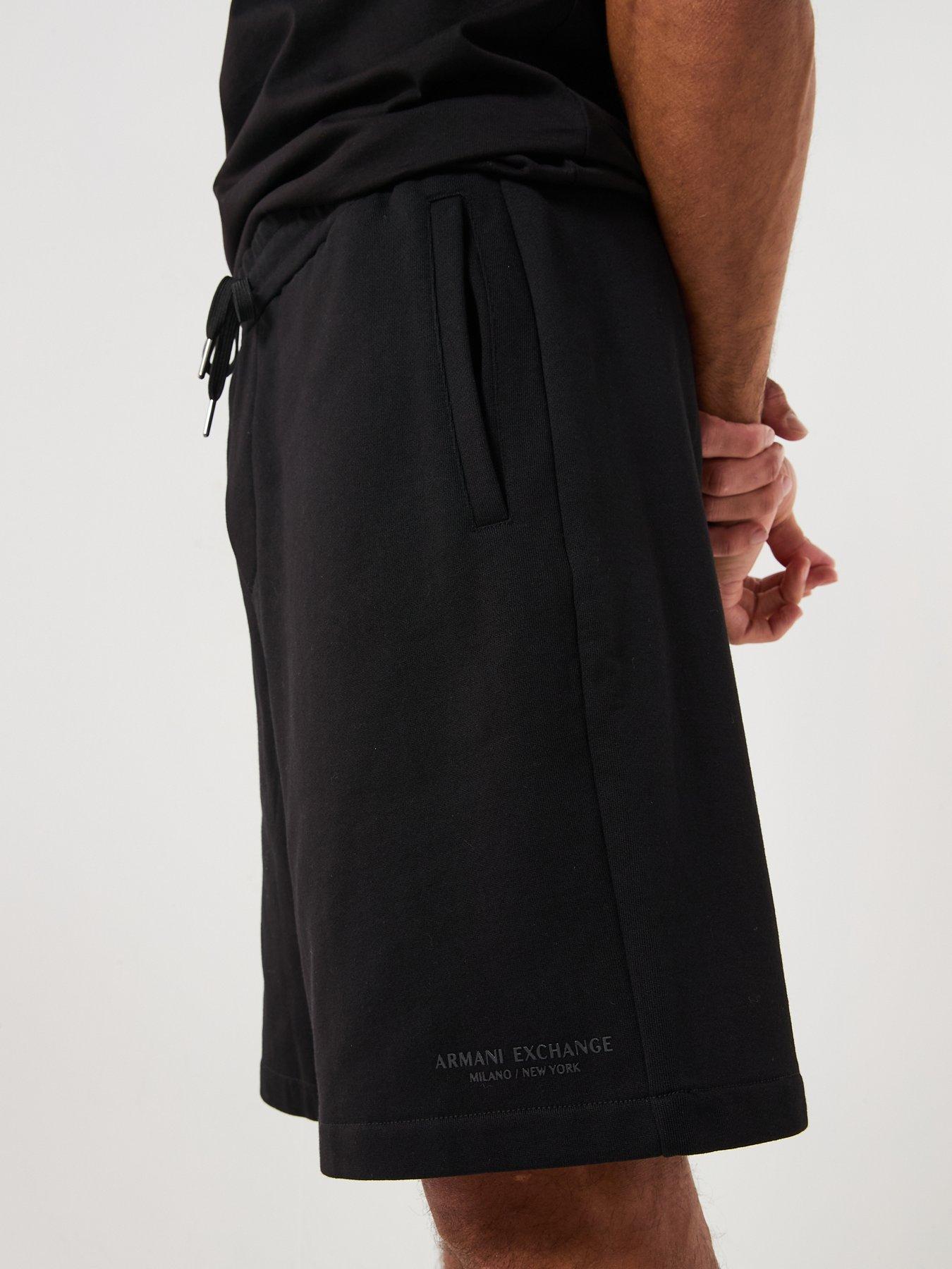 Image 4 of 5 of Armani Exchange 3D Ny Milan Logo Sweat Shorts - Black