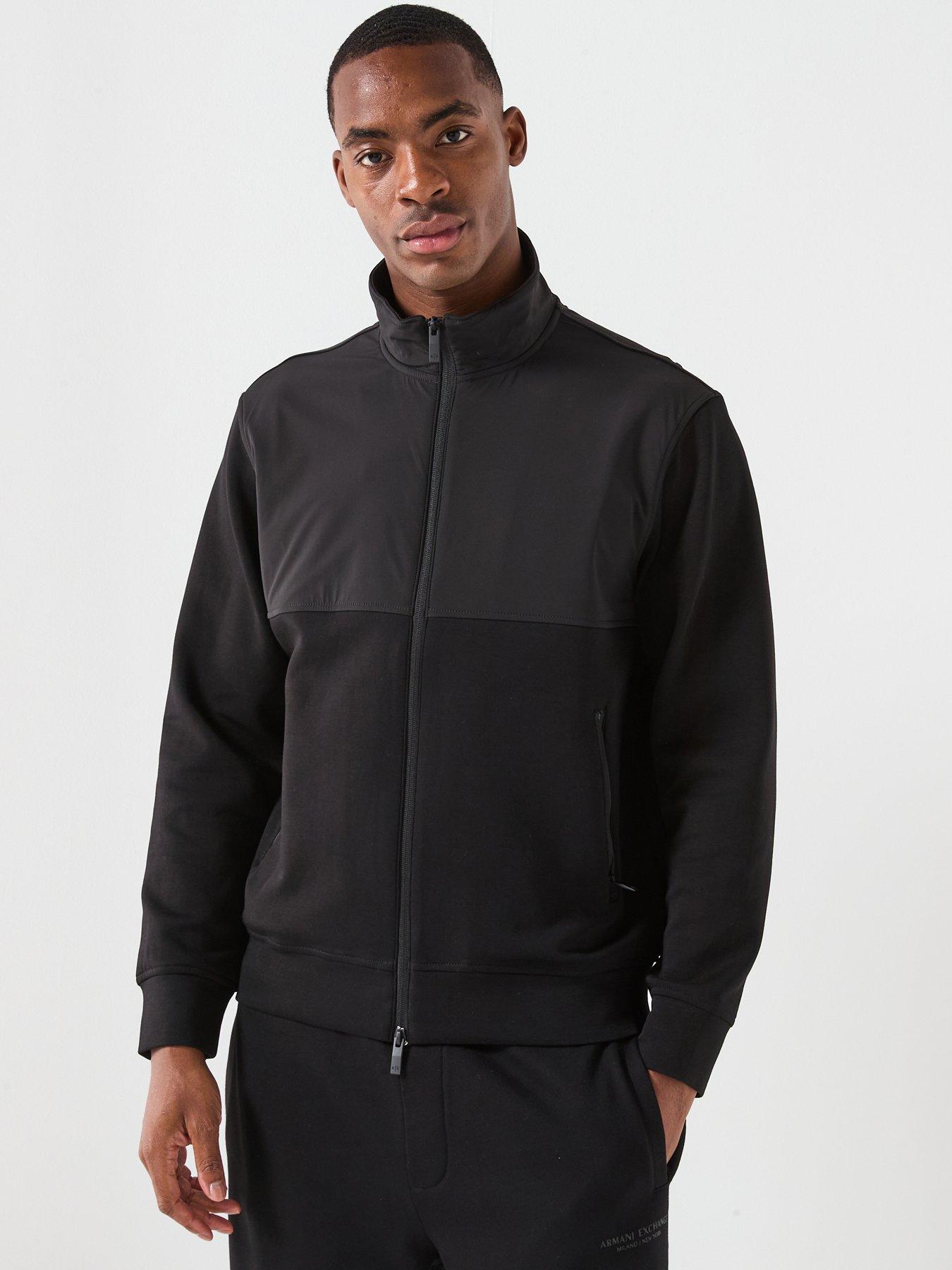 armani-exchange-mix-media-track-top-black