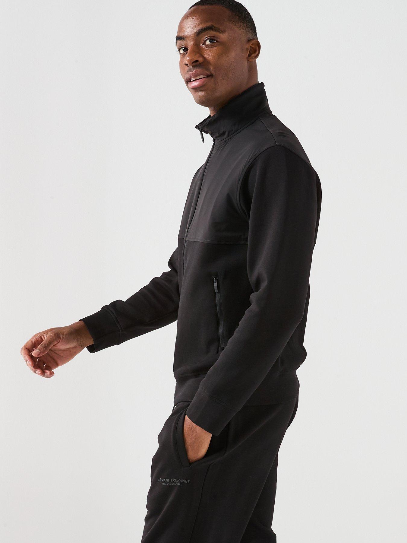 armani-exchange-mix-media-track-top-blackdetail