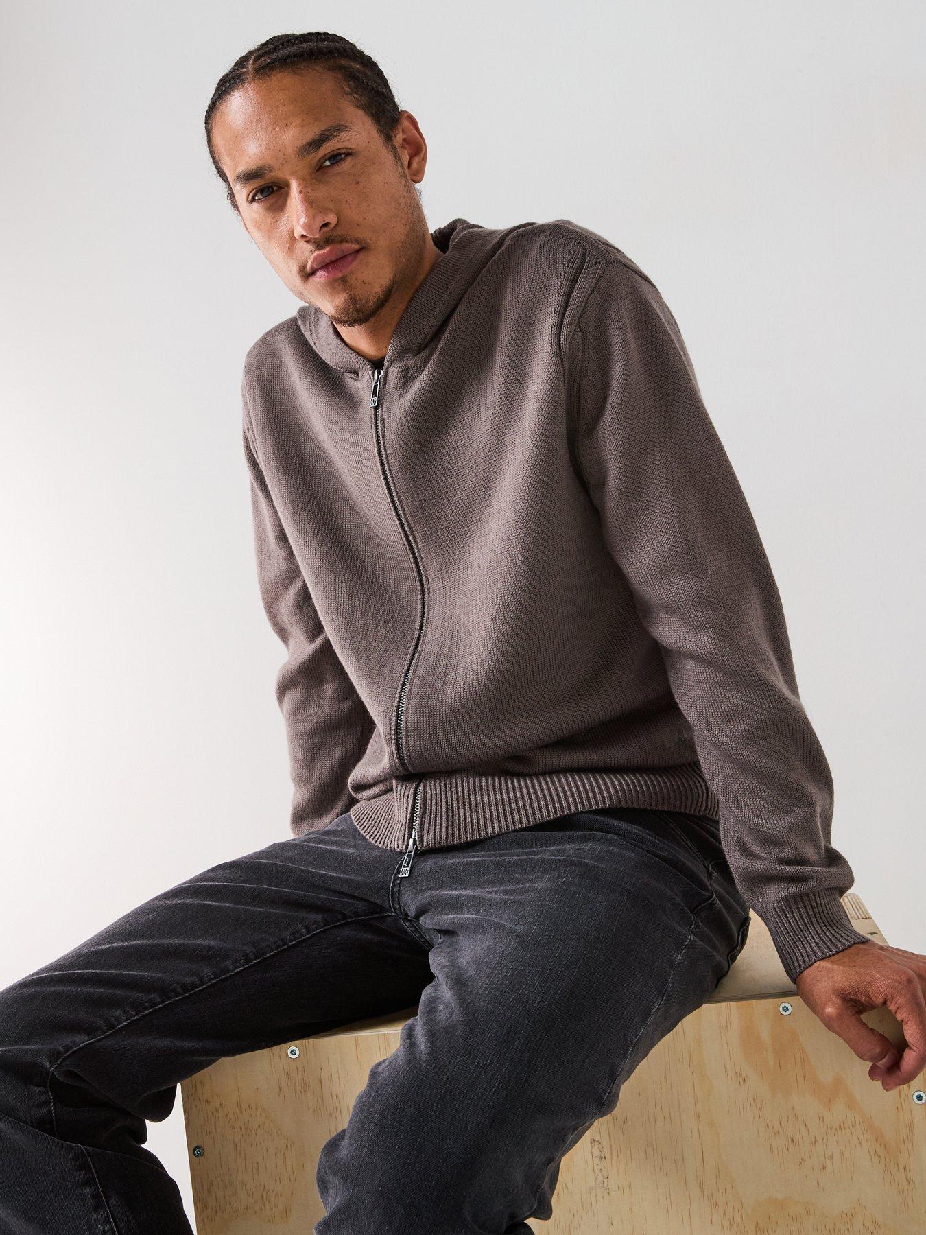 armani-exchange-hooded-knitted-cardigan-grey
