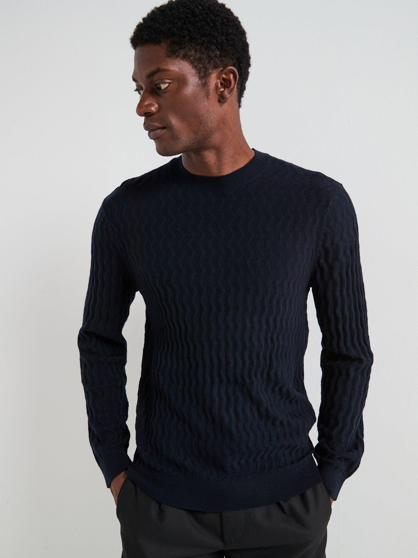 armani-exchange-zig-zag-textured-knitted-jumper-navy