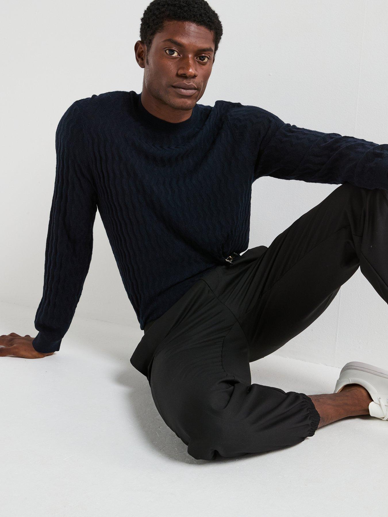 armani-exchange-zig-zag-textured-knitted-jumper-navyoutfit