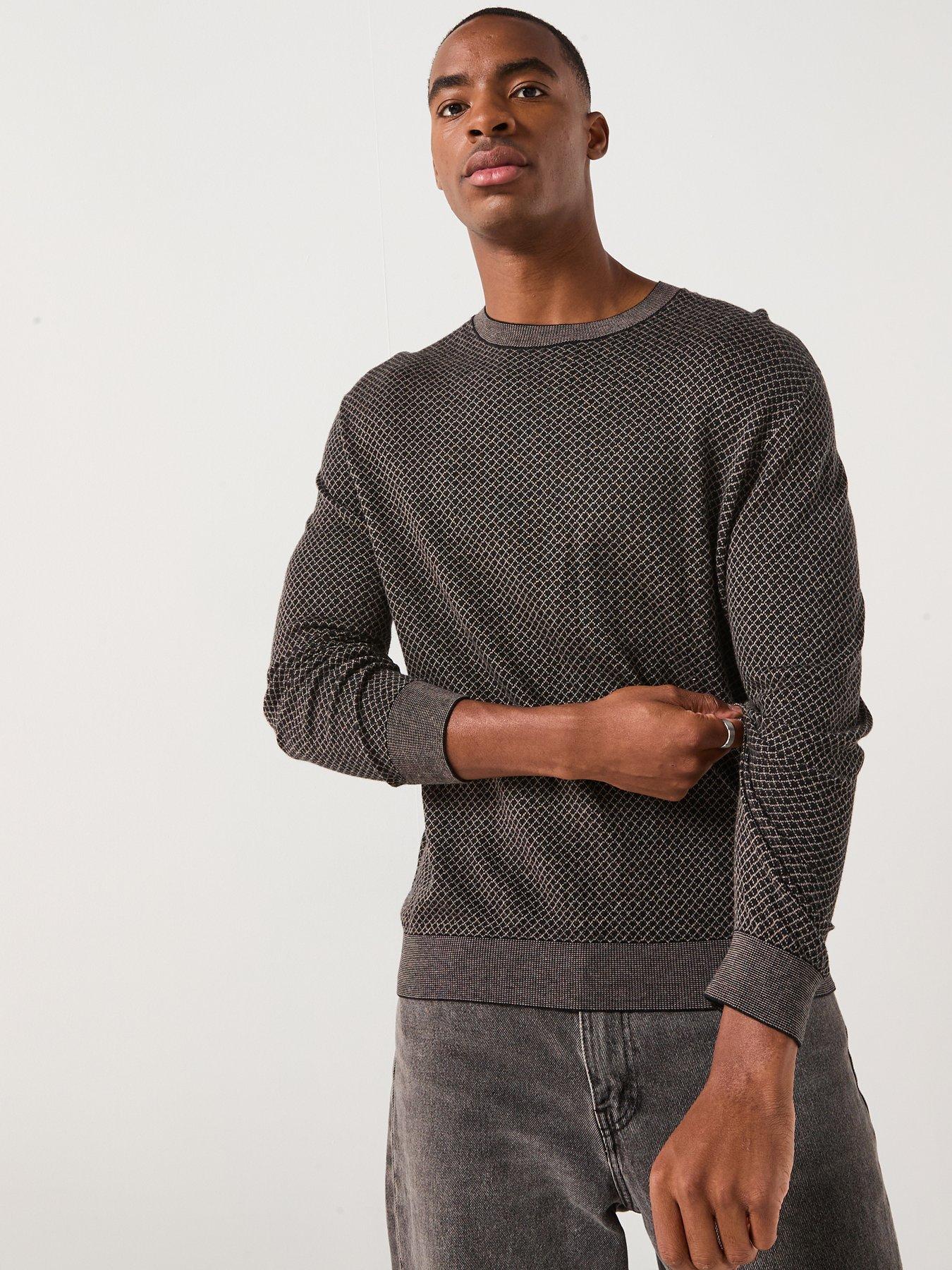 Armani Exchange Micro Pattern Knitted Jumper - Black